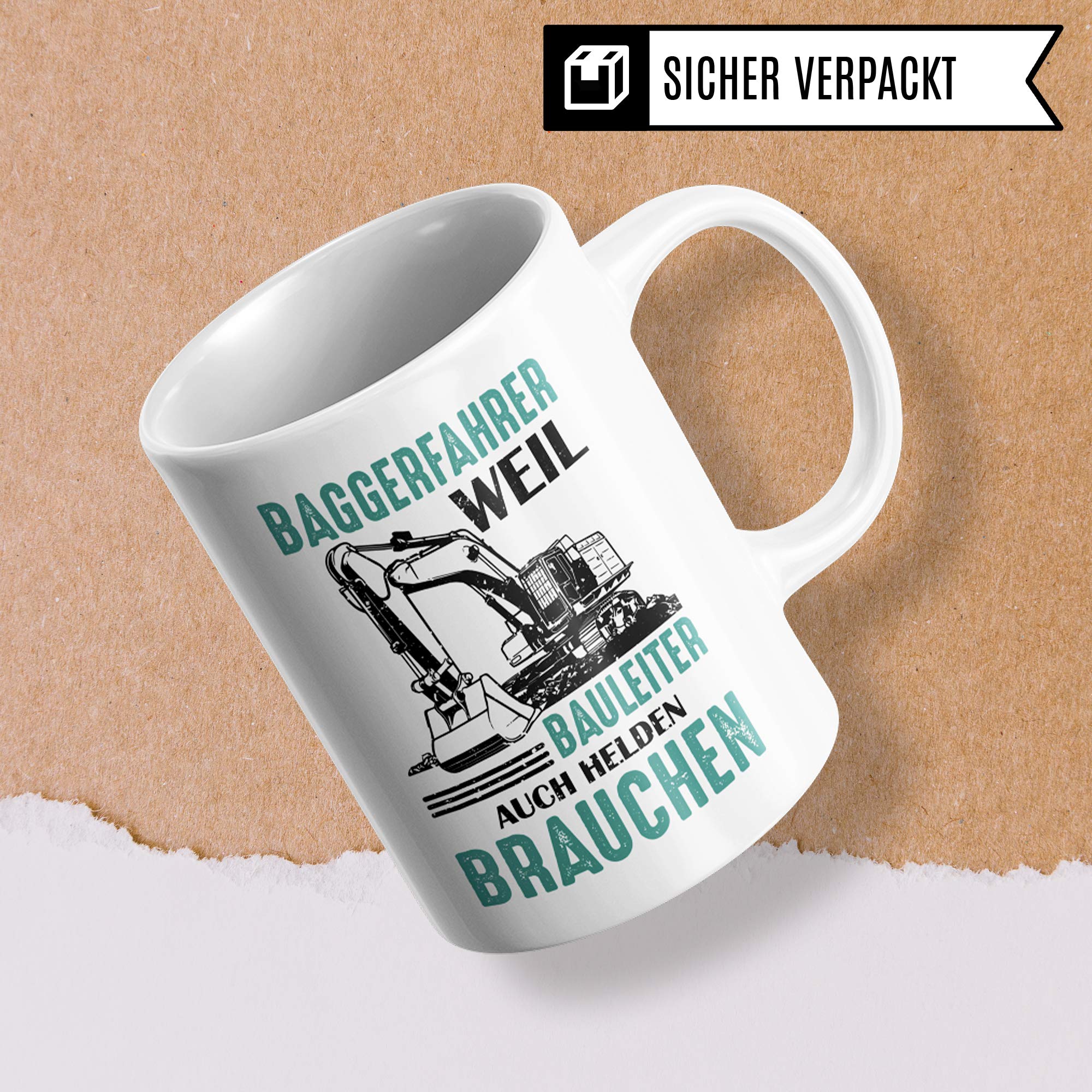 Pagma Druck Baggerfahrer Tasse - Baggerführer Geschenk Spruch Becher Bagger Geschenkidee - Kaffeetasse Baustelle