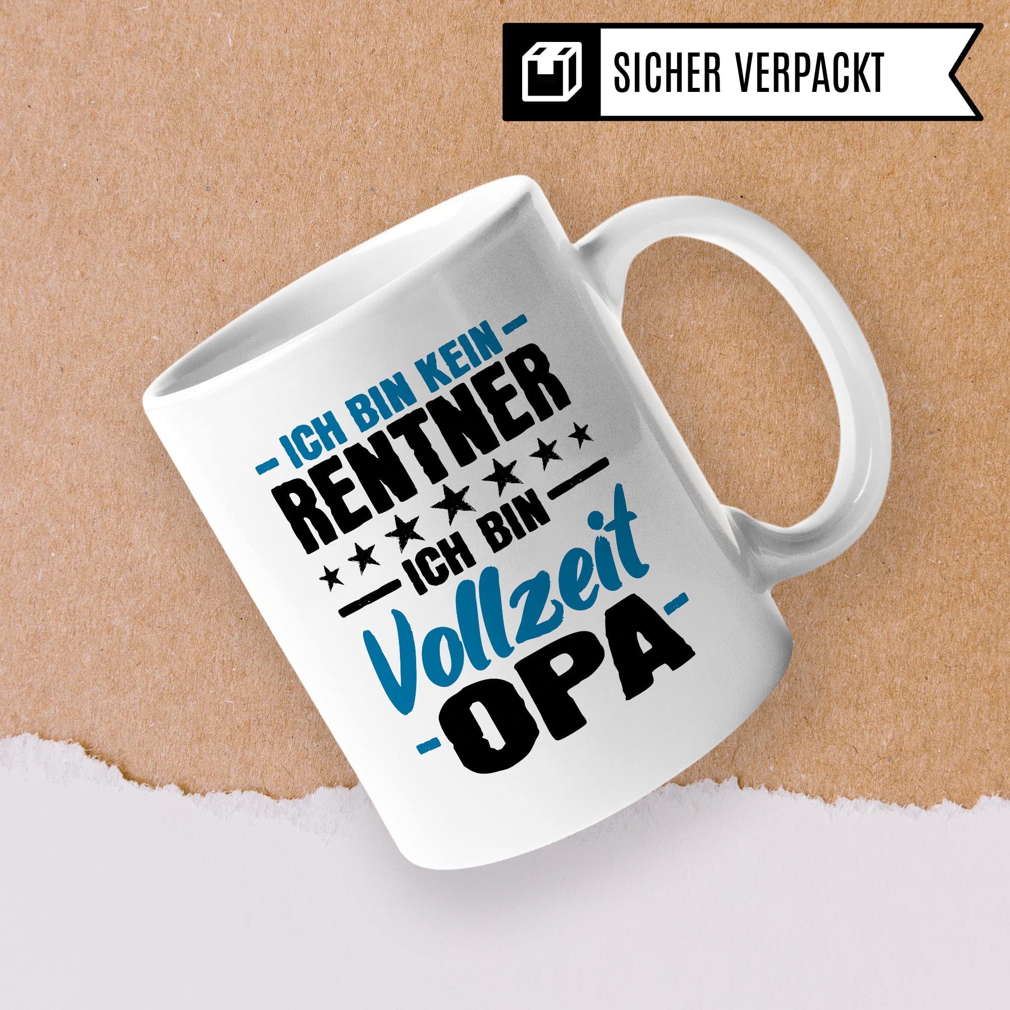 Opa Tasse Geschenk, Ich bin kein Rentner - Ich bin Vollzeit Opa Geschenkidee Renteneintritt Pensionierer Kaffee-Becher Kaffeetasse mit Spruch lustig Teetasse Ruhestand Großvater