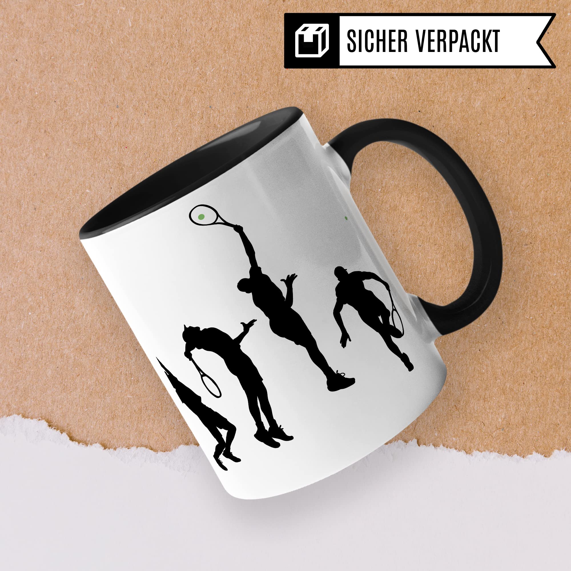 Tasse Tennis-Evolution, Geschenk Tennisspieler Tennis-Spielerin Bild, Geschenkidee Tennisprofi Tennisliebhaber Spielpartner Kollegen, Kaffeetasse Kaffebecher