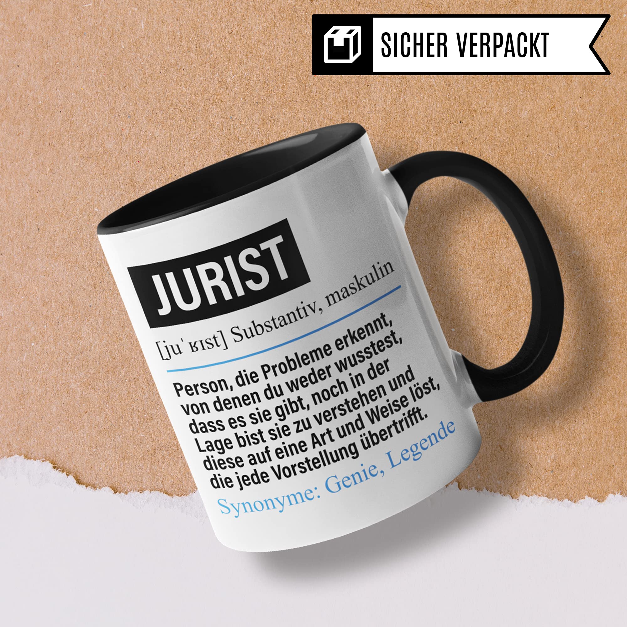 Jurist Tasse lustig, Jurist Beruf Geschenk, Spruch Jura Geschenkidee, Kaffeetasse Beruf Studium Uni Juristen Kaffeebecher Teetasse Becher