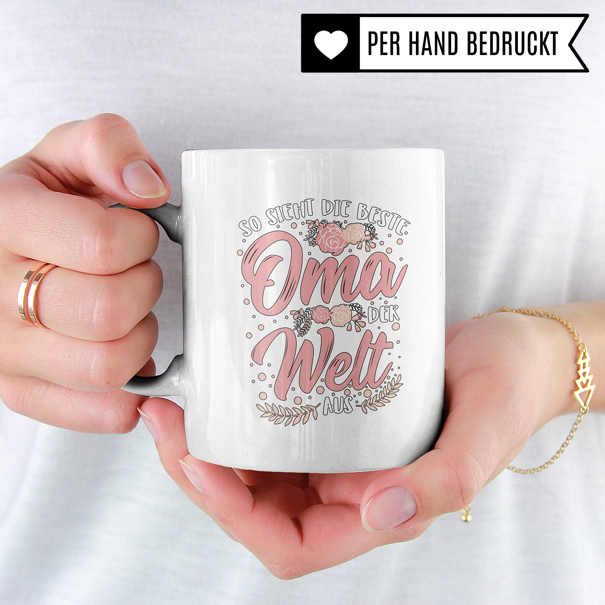 Pagma Druck Beste Oma Tasse Geschenk, Spruch Becher Geschenkidee für Omi, Großmutter Kaffeetasse Kaffeebecher Grossmutter Motiv