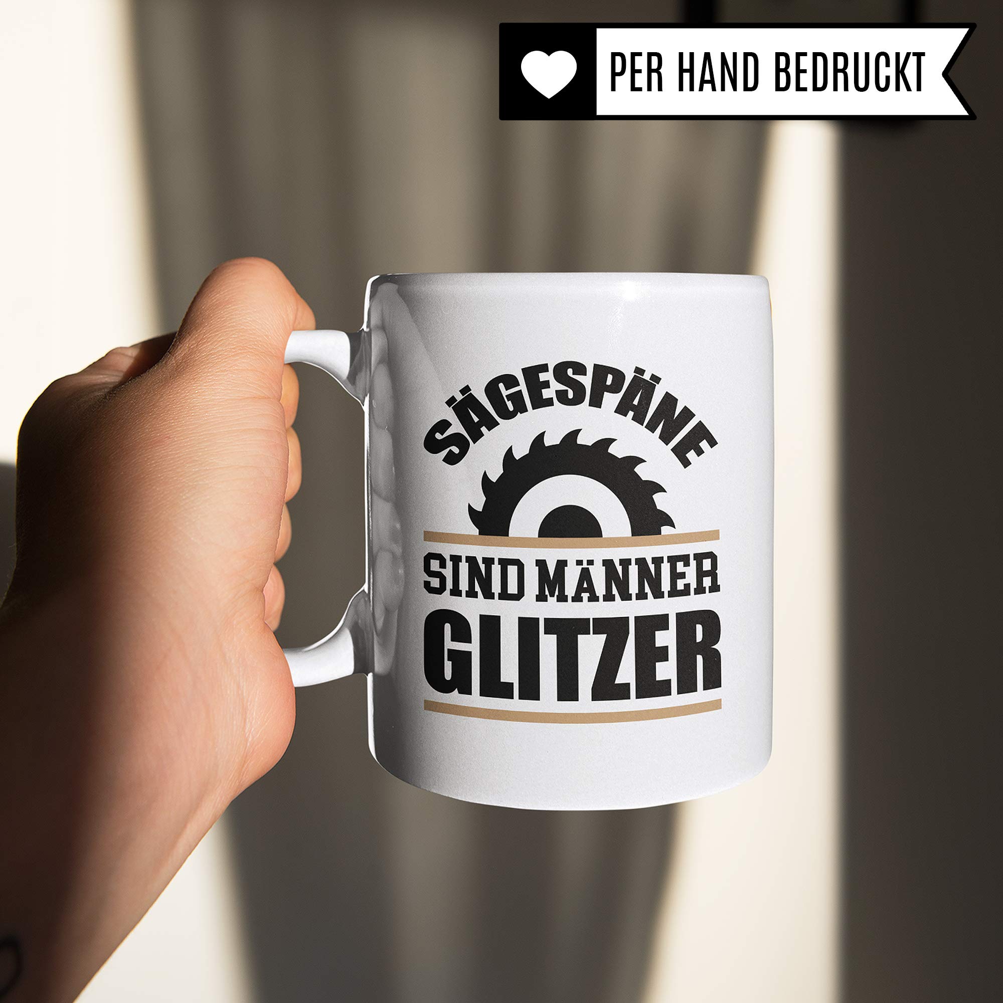 Pagma Druck Sägespäne Tasse, Waldarbeiter Holzfäller Geschenk für Förster Forstwirt Männer Sägen Kaffeebecher, Spruch Wald Holz Becher Geschenkidee, Waldarbeiten Kaffeetasse