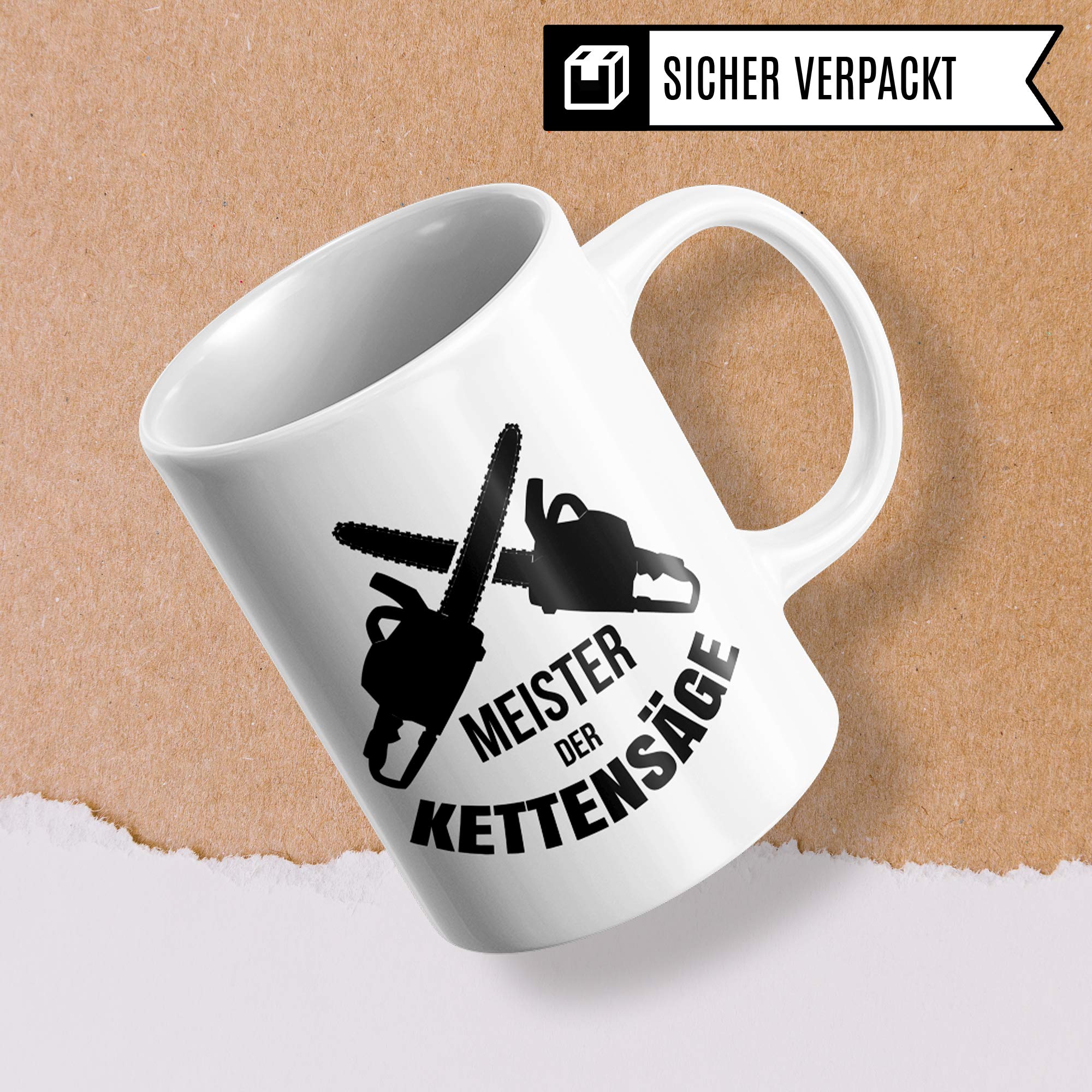 Pagma Druck Kettensäge Tasse, Holzfäller Becher Waldarbeiter Förster Geschenk, Spruch Forstwirt Wald Holz Sägen Geschenkidee, Holzarbeiten Bäume Kaffeetasse lustig