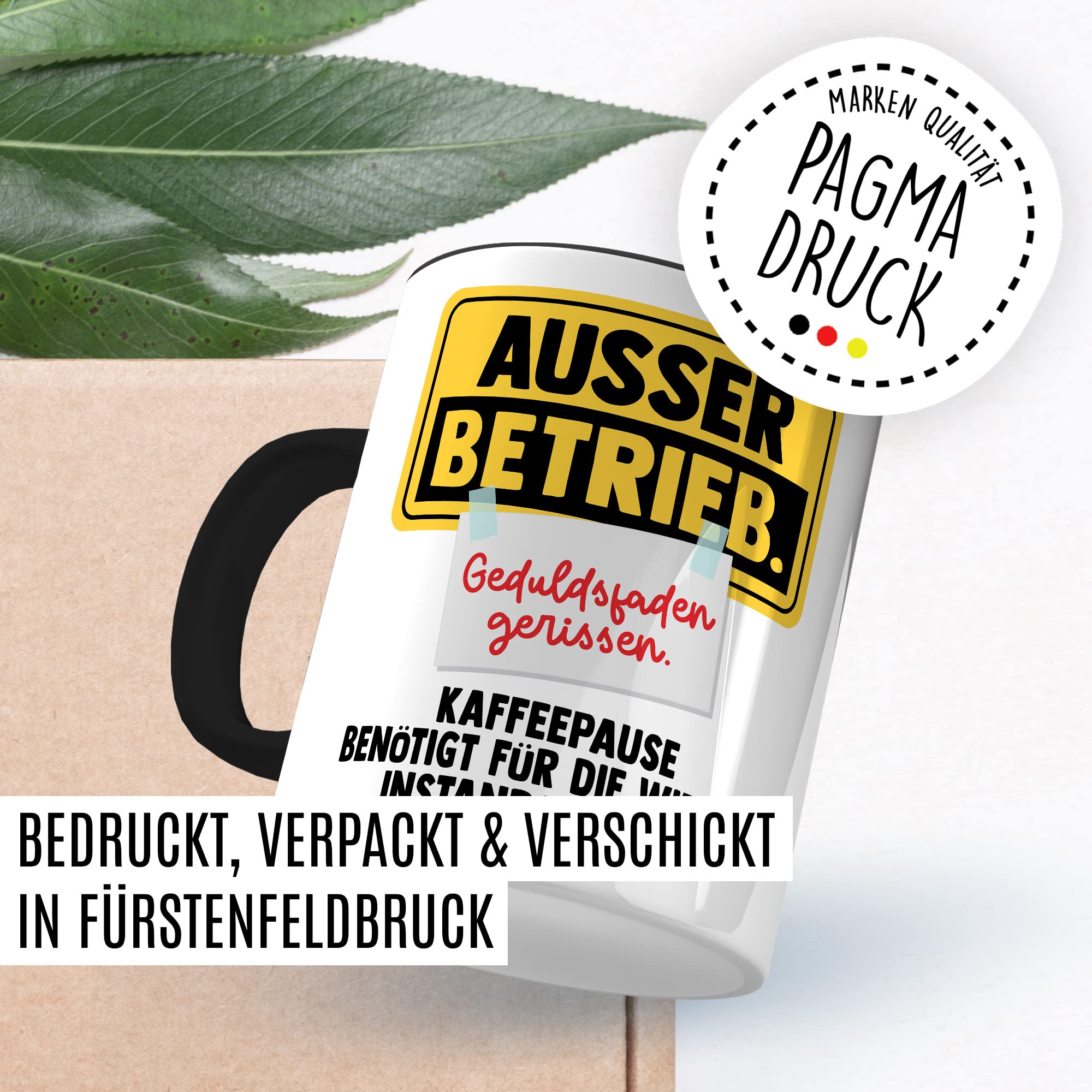 Büro Tasse Witz Geschenkidee Geduldsfaden Kaffeetasse Humor Geschenk für Kollegen Kaffeebecher Arbeits Becher