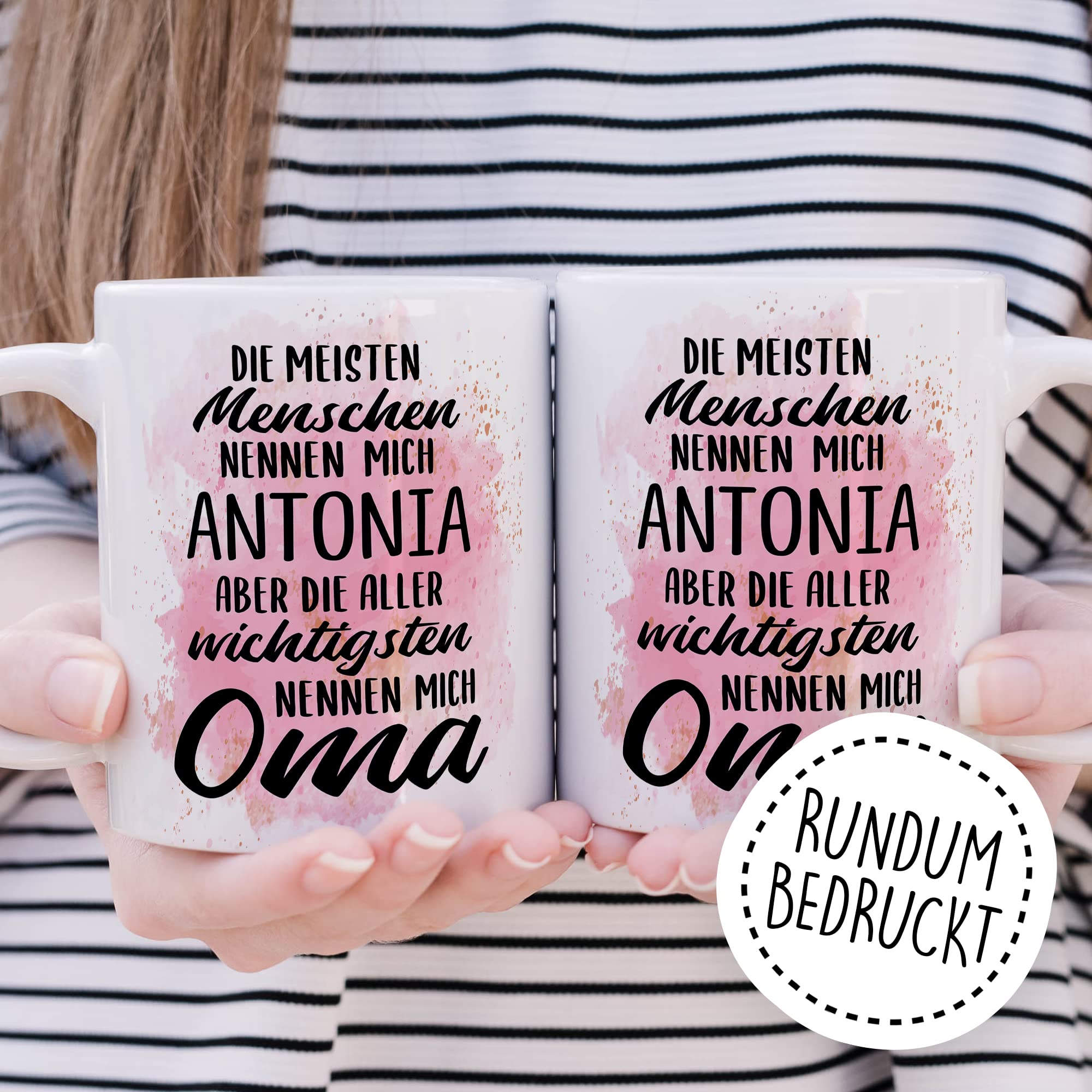 Oma Tasse personalisiert mit Name - Die wichtigsten Menschen nennen mich Oma Geschenk personalisieren - Großmutter Geschenkidee von Enkel & Enkelin Kaffee-Becher personalisierbar