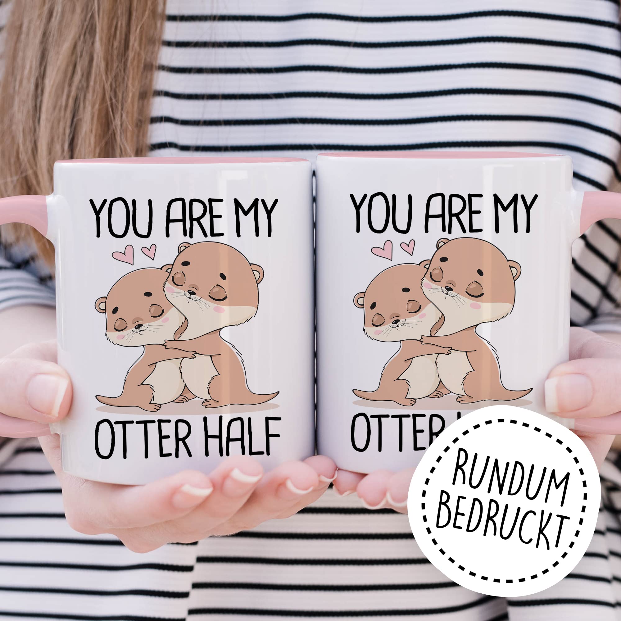 Otter Tasse Süße Liebe Kaffeetasse Für Partner Geschenk Freundin Geschenkidee Freund Kaffee-Becher Other Half Spruch Motiv Love Beziehung relationship Ehe lustig Humor Witz