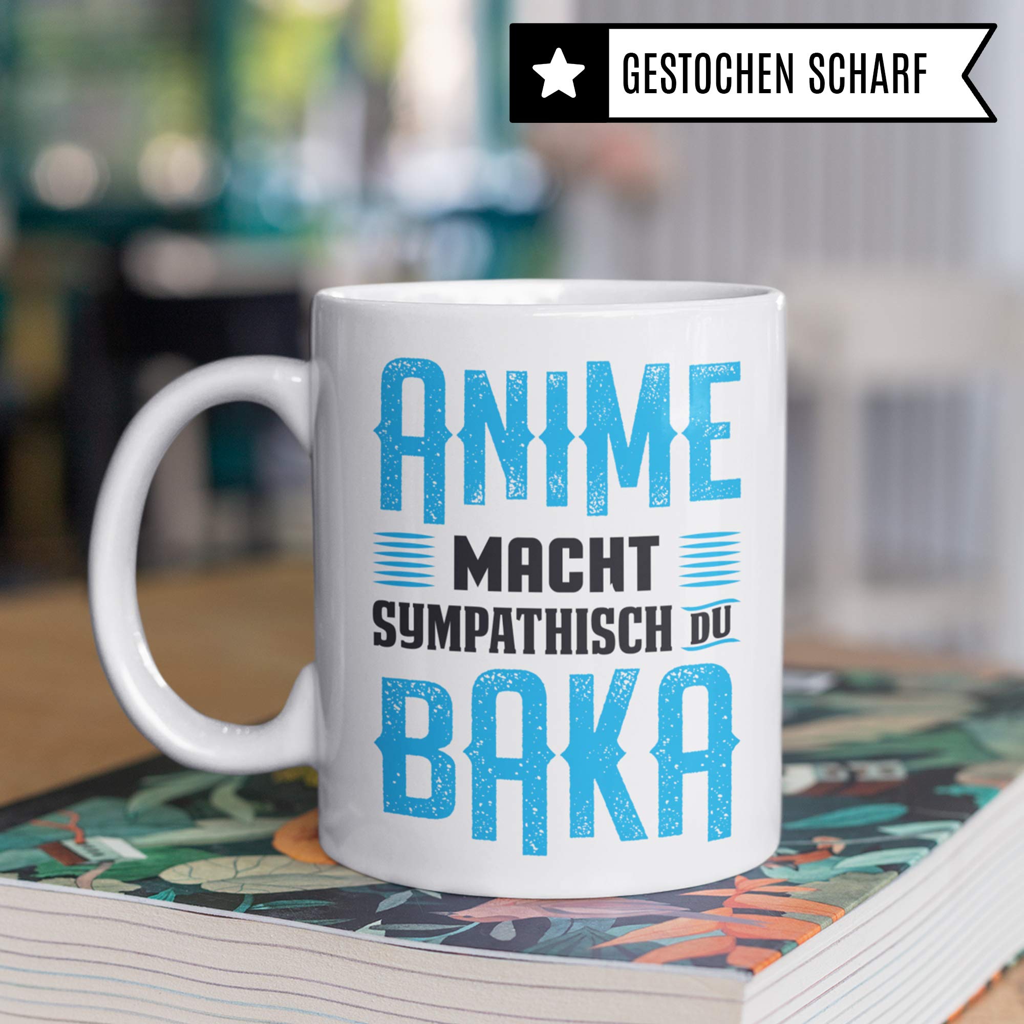 Anime Tasse Geschenk Animes Spruch Becher Otaku Geschenkidee Baka Kaffeetasse Japan Manga