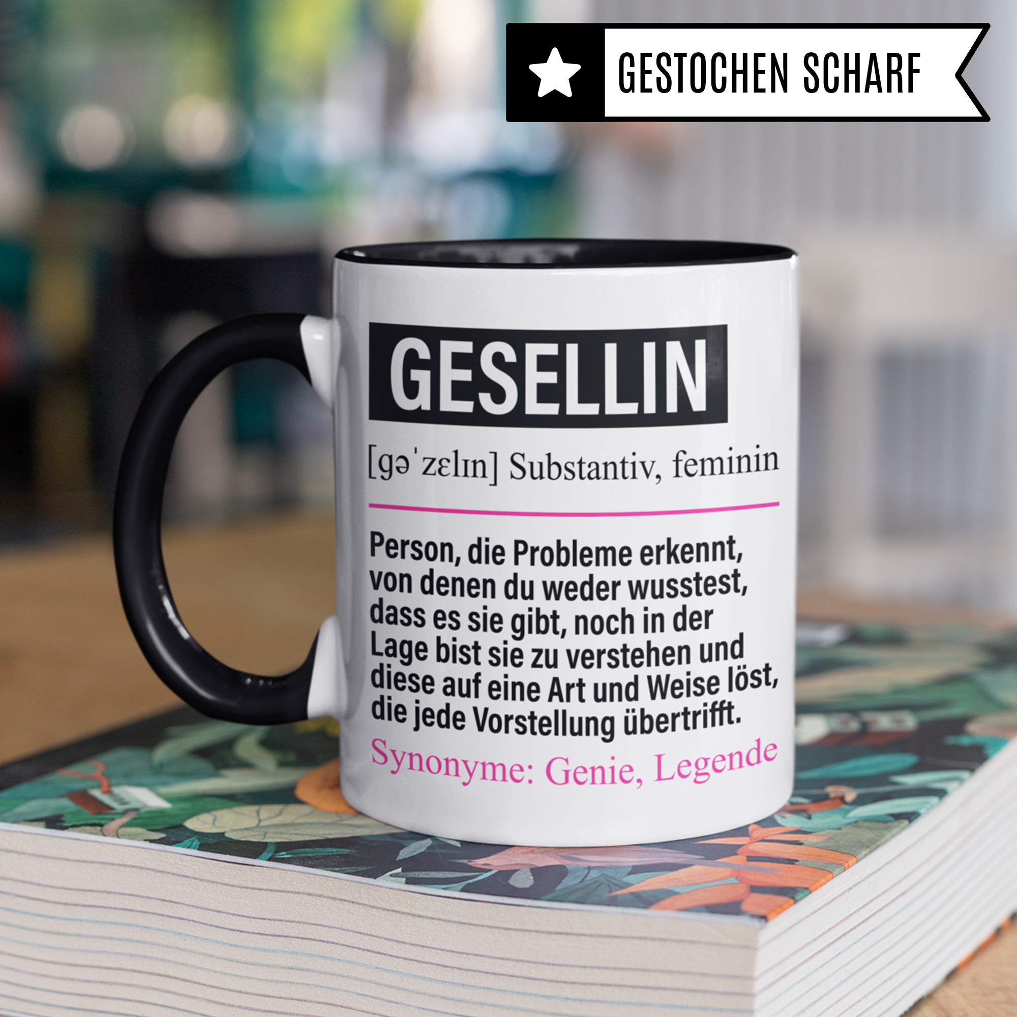 Pagma Druck Tasse Gesellin lustig, Gesellin Geschenk, Spruch Handwerker Kaffeebecher Geschenkidee, Kaffeetasse Beruf Teetasse Handwerksgesellin Becher