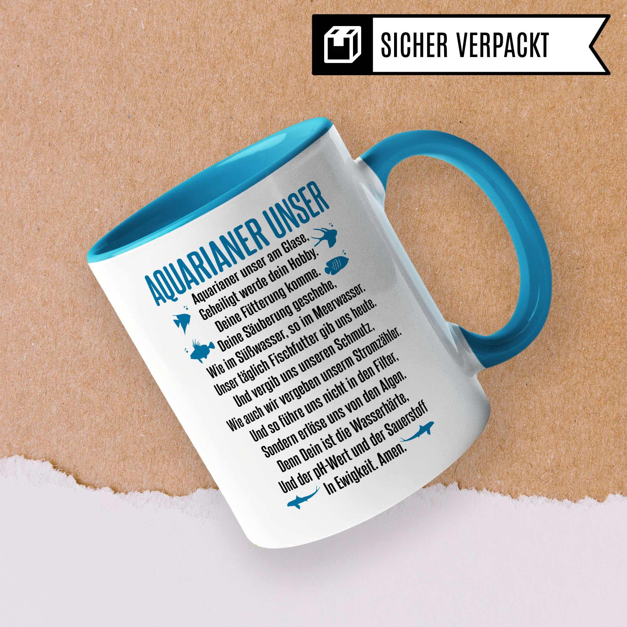 Aquarium Tasse - AQUARIANER UNSER, Fische Geschenk - Aquarium Fans Spruch lustig Geschenkidee - Fischeliebhaber Aquariumbesitzer Kaffee-Becher