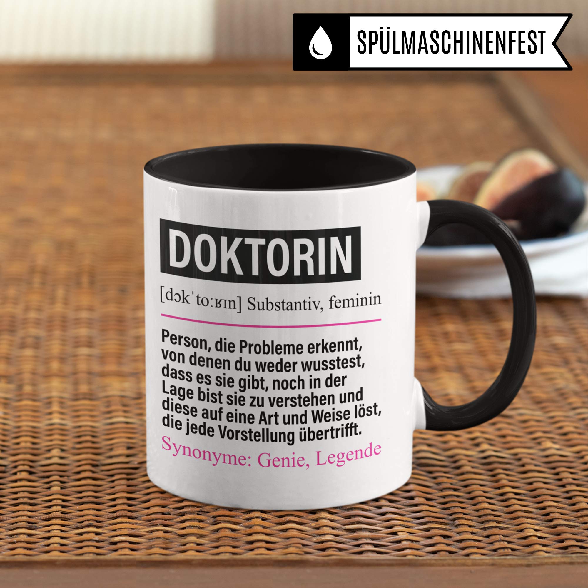 Pagma Druck Tasse Doktorin lustig, Doktorin Geschenk, Spruch Doktorand Doktortitel Kaffeebecher Geschenkidee, Kaffeetasse Beruf Doktorarbeit Promotion Promovieren Teetasse Dissertation Becher