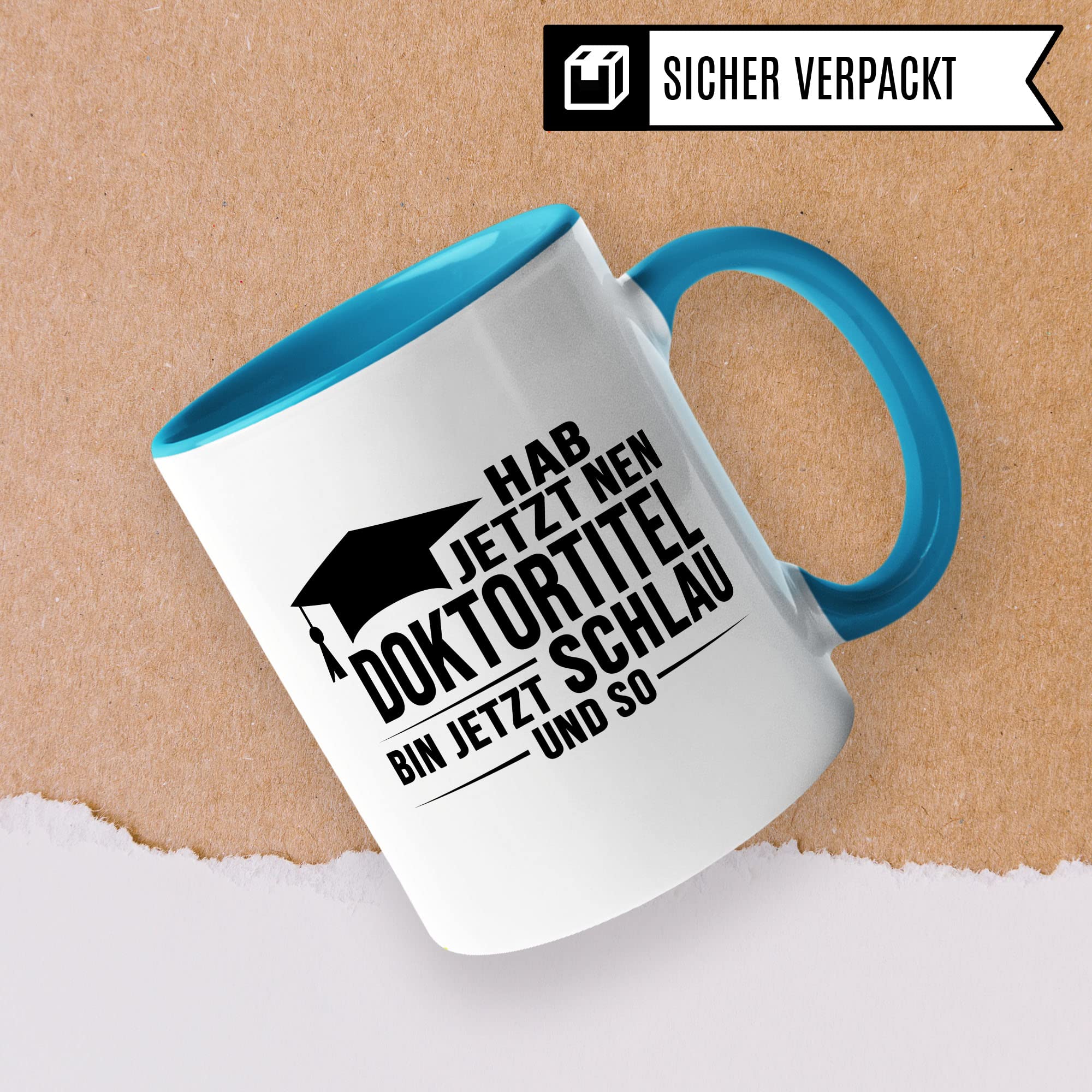 Doktortitel Tasse Geschenkidee, Kaffeebecher mit Spruch lustig, Doktor Geschenk, Kaffeetasse Humor Witz Geschenkidee für Doktorarbeit, Doktorin Teetasse