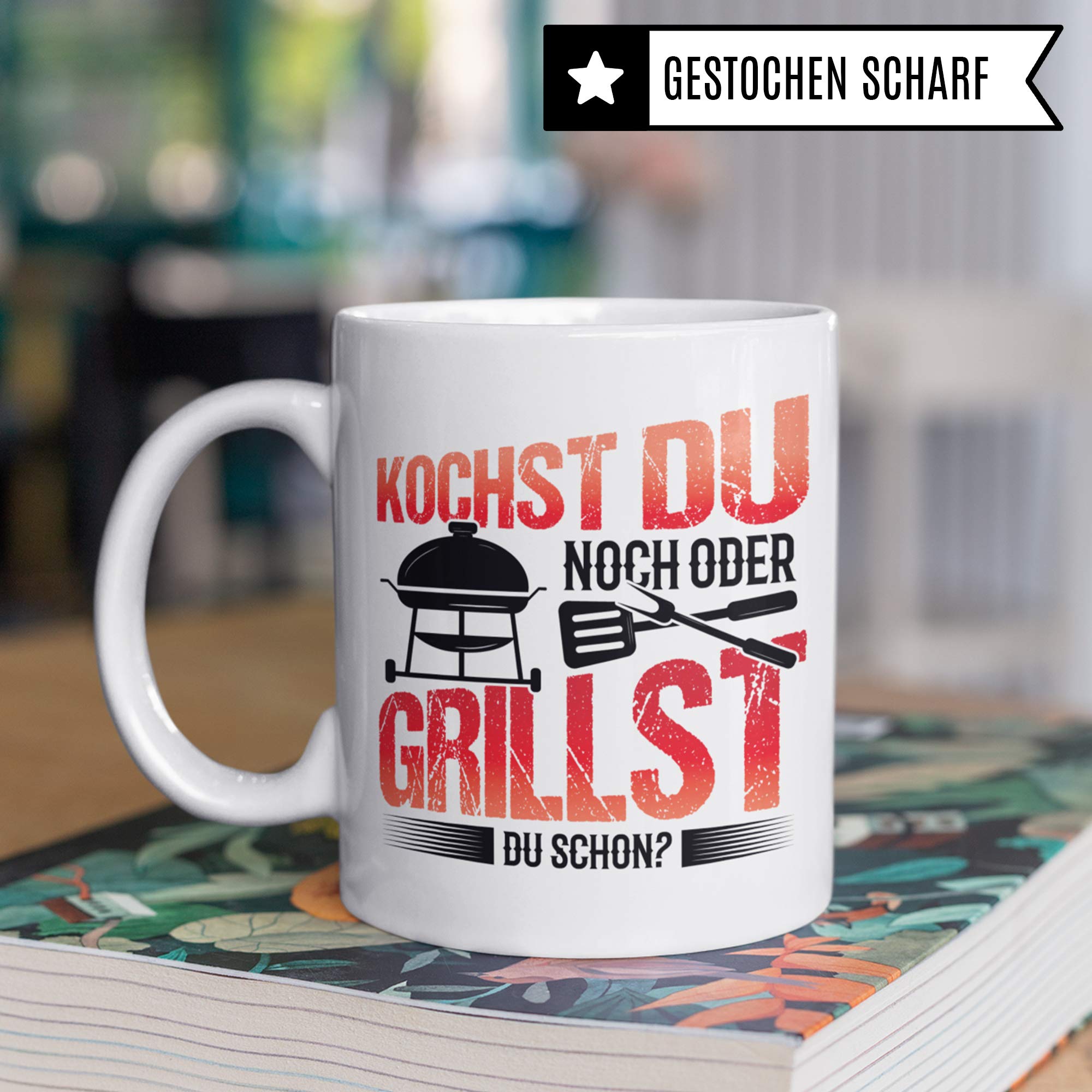 Pagma Druck Grillen Tasse - Grill Geschenk für Männer - BBQ Grillmeister Spruch Becher Geschenkidee für Grill Fans