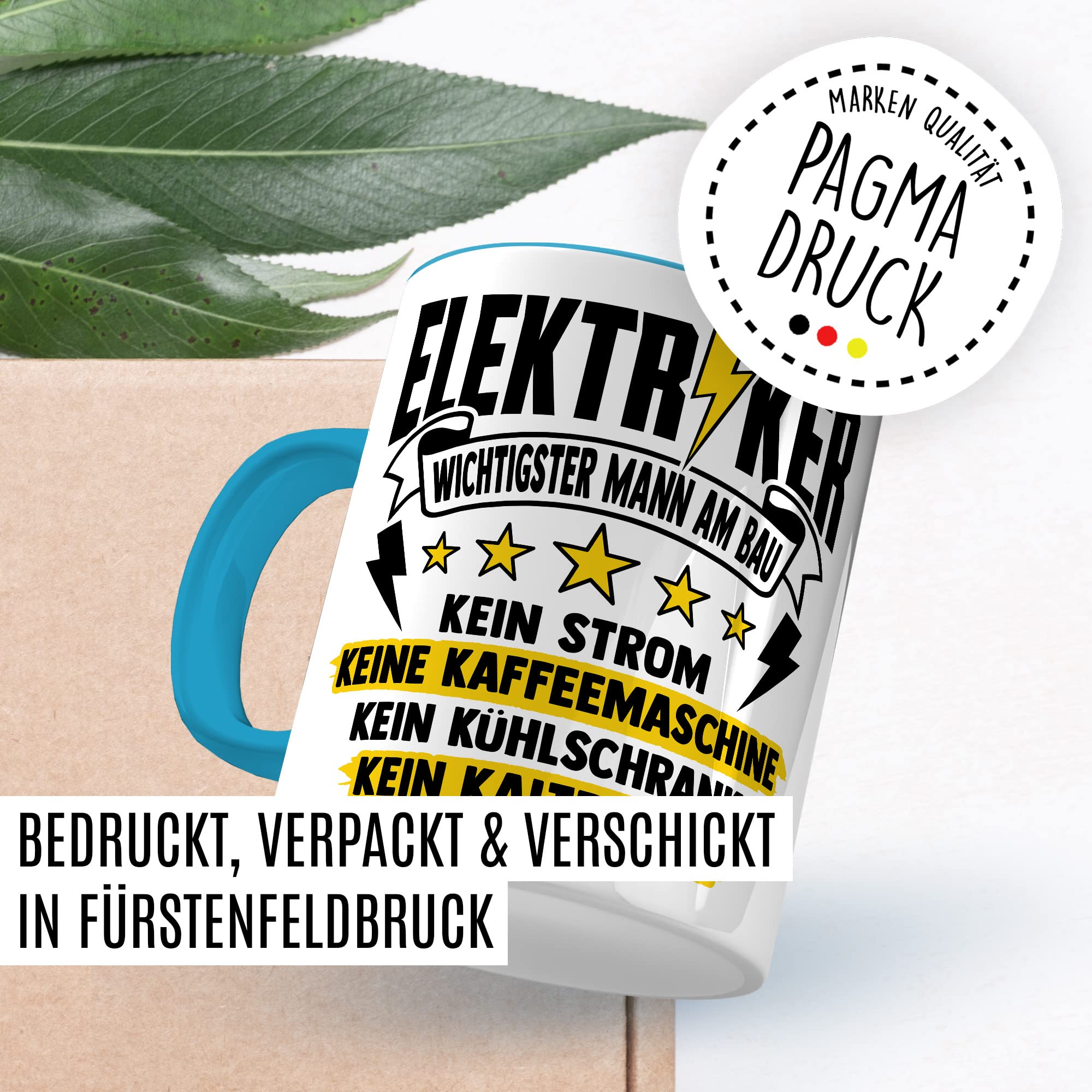 Installateur Tasse Elektriker Wichtigster Mann am Bau Witz Geschenkidee Elektronik Kaffeetasse Geschenk für Elektrotechniker Kaffeebecher Baustellen Becher