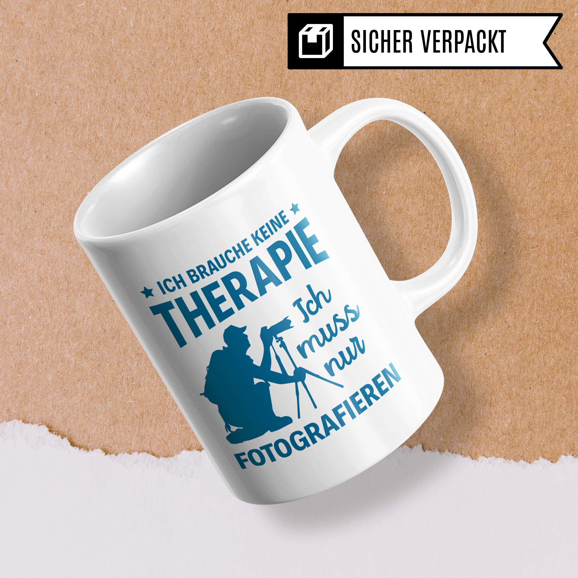 Fotografieren Tasse, Geschenk für Fotografen Becher, Kaffeetasse Fotograf Spruch Objektiv Kameramann, Foto Kaffeebecher Photograf