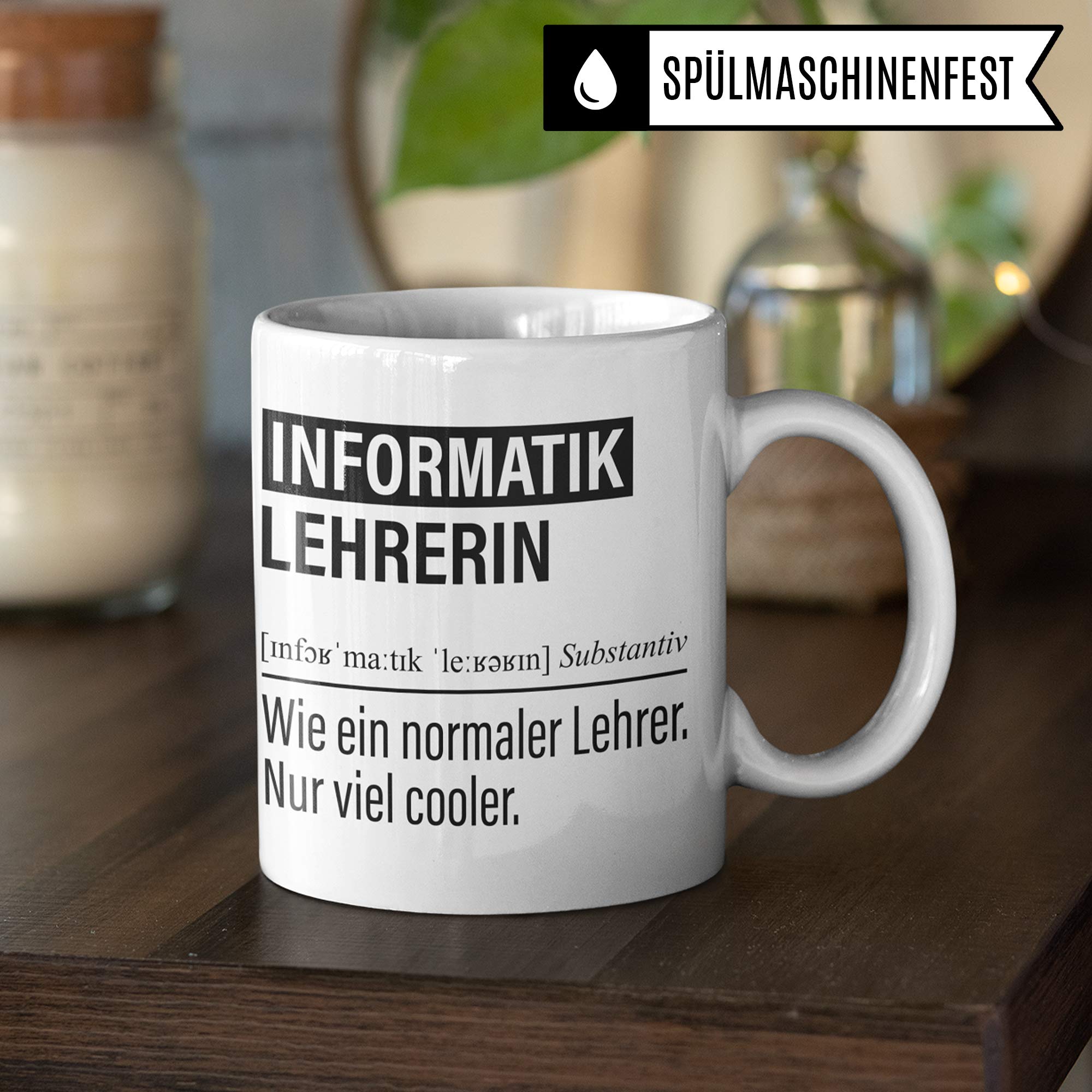 Informatiklehrerin Tasse, Geschenk für Informatik Lehrerin, Kaffeetasse Geschenkidee Lehrerin, Kaffeebecher Lehramt Schule Informatik Unterricht Witz