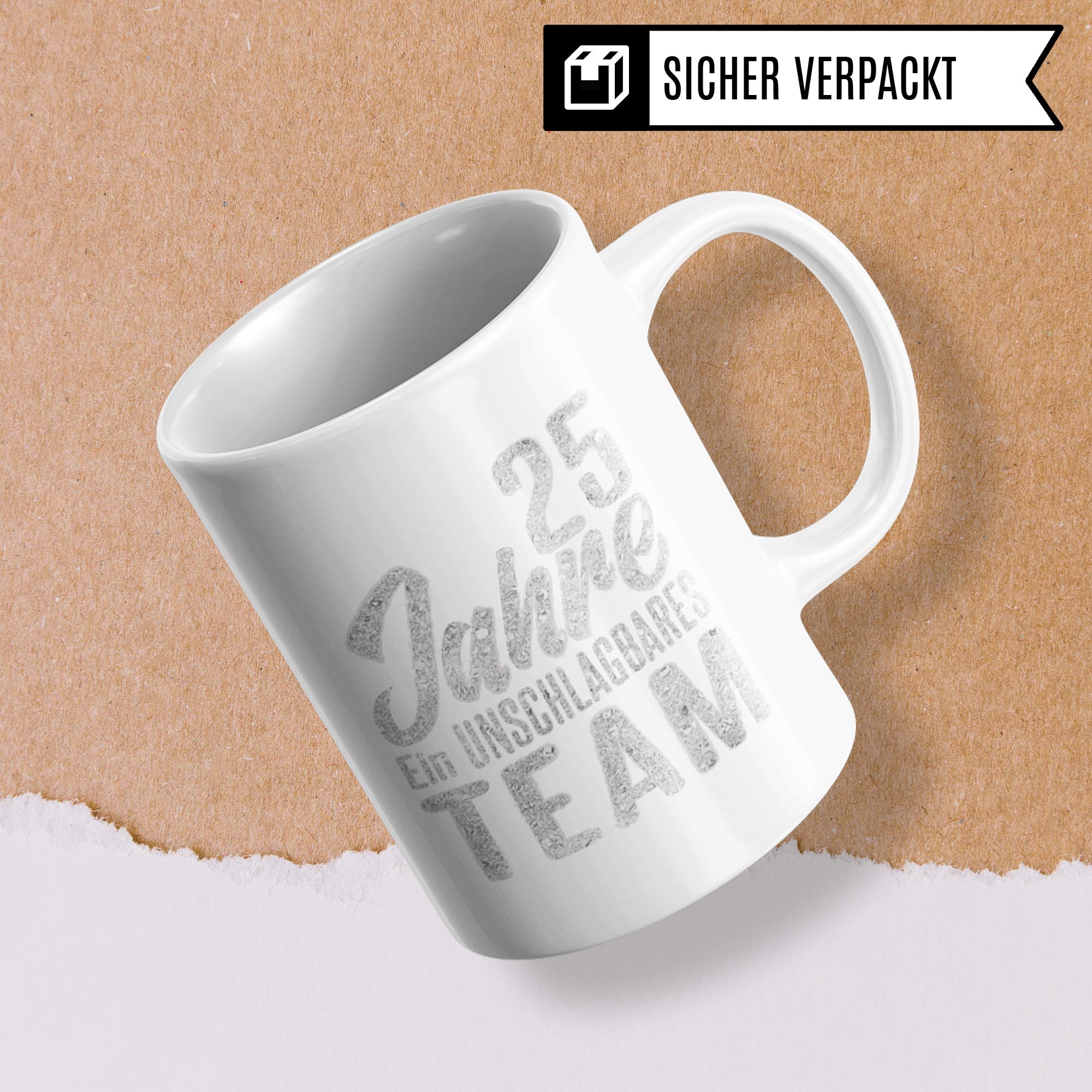 Pagma Druck Silberhochzeit Tasse, Geschenke zur Silberhochzeit, Silberne Hochzeit Geschenkideen Kaffeetasse, Silberhochzeit Deko Becher, 25 Jahre Hochzeitstag Jubiläum Kaffeebecher