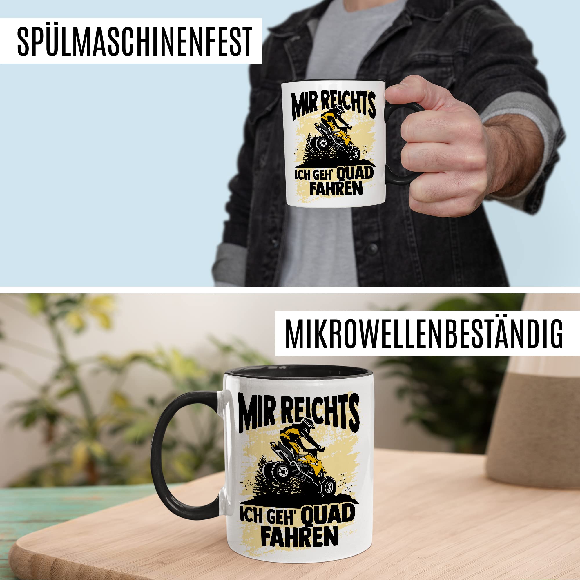 Quad Tasse lustige Kaffeetasse Quadfahrer Geschenkidee Geschenk ATV Fan Kaffee-Becher Mir reichts - Ich geh Quad fahren Offroad Humor Teetasse Quadliebhaber Atv Fahrer