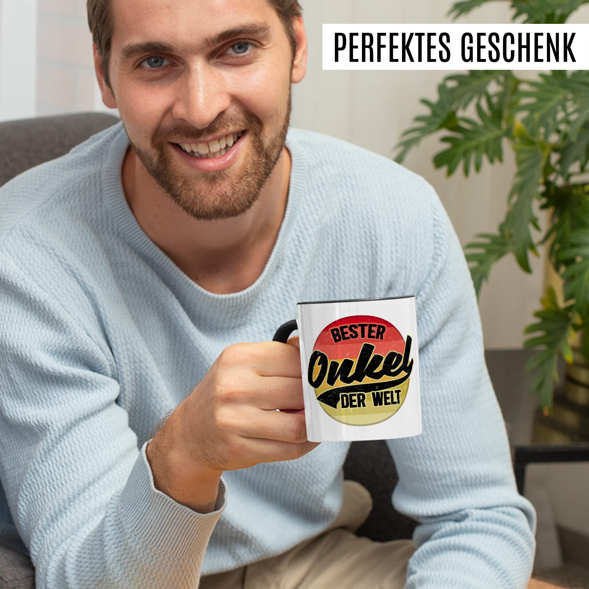 Onkel Tasse Geschenk lustig Bruder Kaffeetasse Nichte Kaffee-Becher Neffe Geschenkidee Familie Humor Geschwister Patenonkel Pate Patenkind Bester Onkel der Welt Spruch