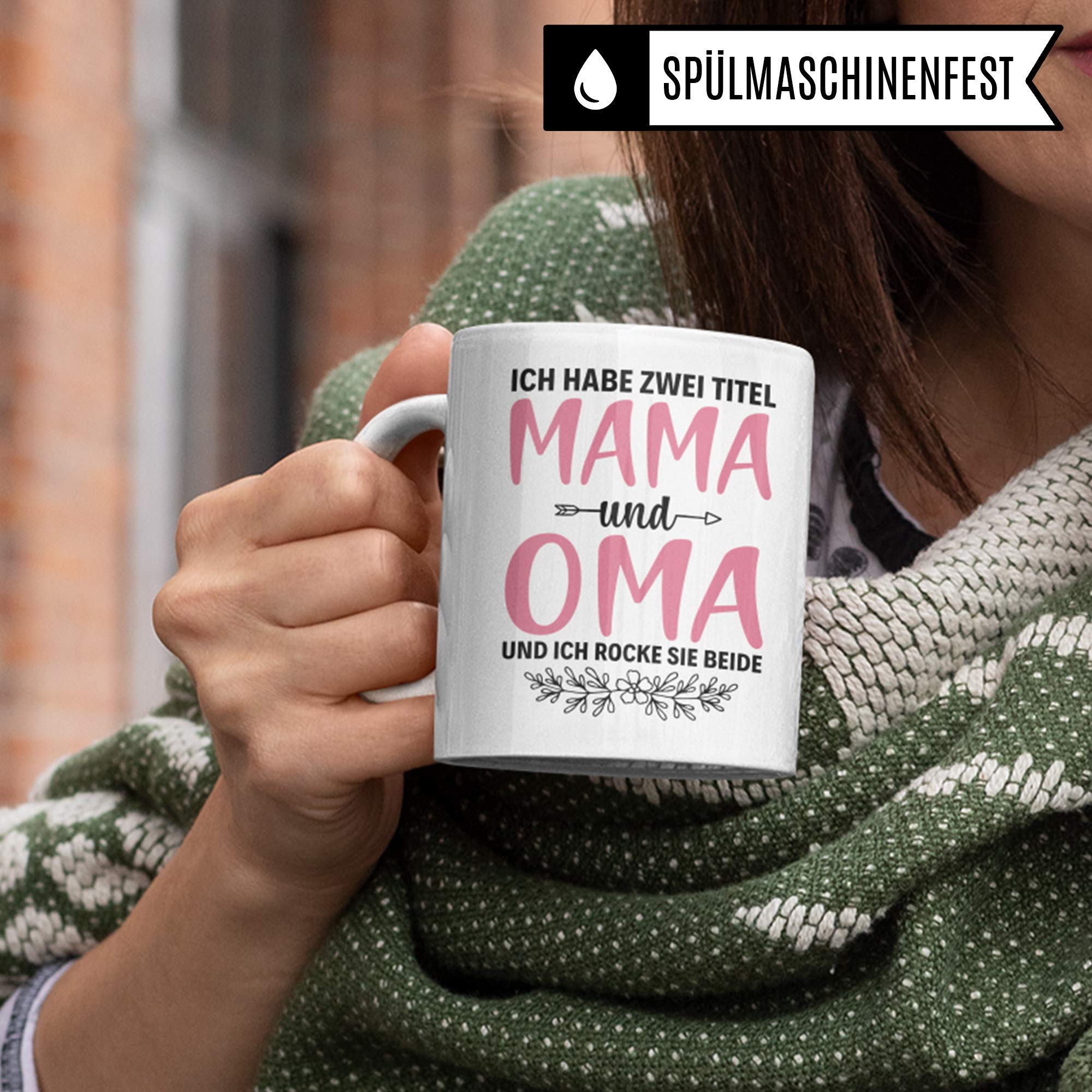 Oma Tasse Geschenk, Großmutter Spruch Becher Geschenkidee, Kaffeetasse für Omi mit Spruch, Großeltern Kaffeebecher