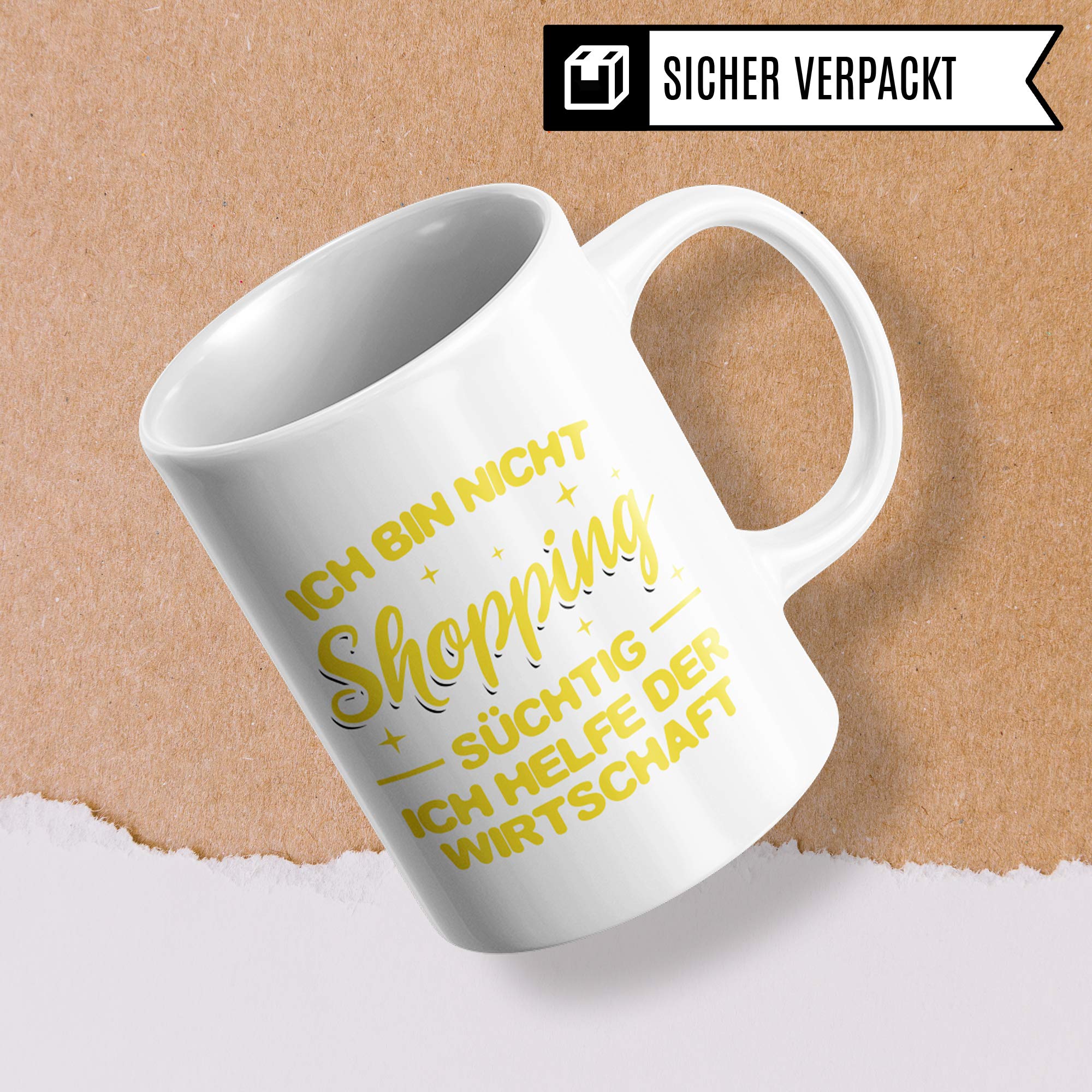 Pagma Druck Tasse Shopping, Shopping Queen Geschenk Becher, Shoppen Einkaufen Frauen Geschenkidee, Kaffeetasse Shopping-Queen Witz Kaffeebecher Witz