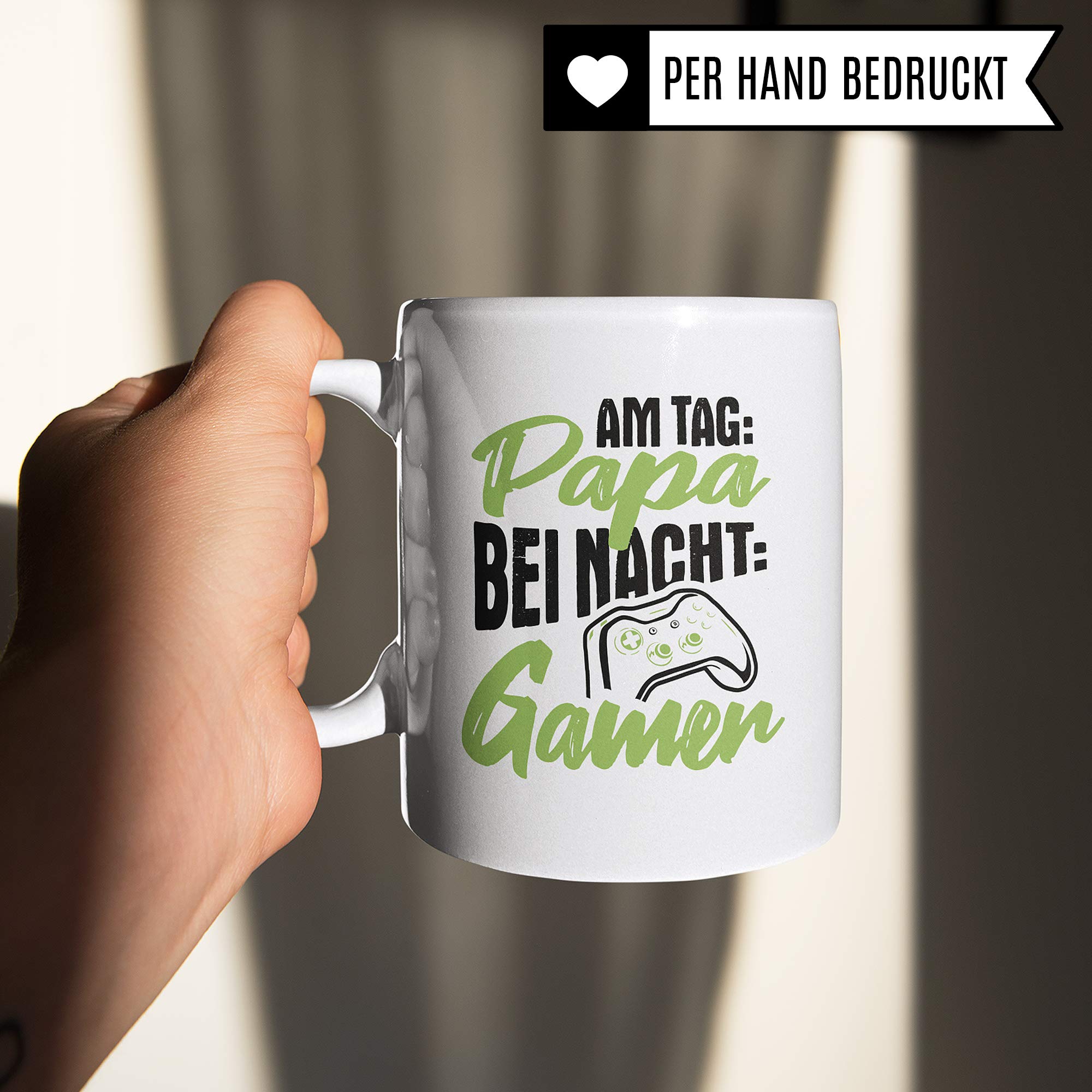 Pagma Druck Gamer Tasse Papa, Zocken Geschenke Vater, Kaffeetasse Gaming Zocker Computerspiele Konsole, Controller Becher, Gaming Tasse Familie Vatertag lustig