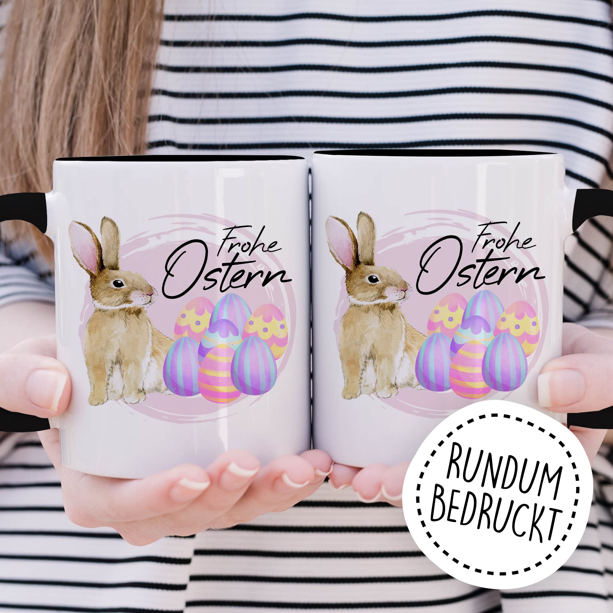 Ostern Tasse Geschenk, Frohe Ostern Geschenkidee Kaffeetasse mit Spruch Ostergeschenk Ostersonntag Kaffee-Becher Teetasse Grüße Mitbringsel