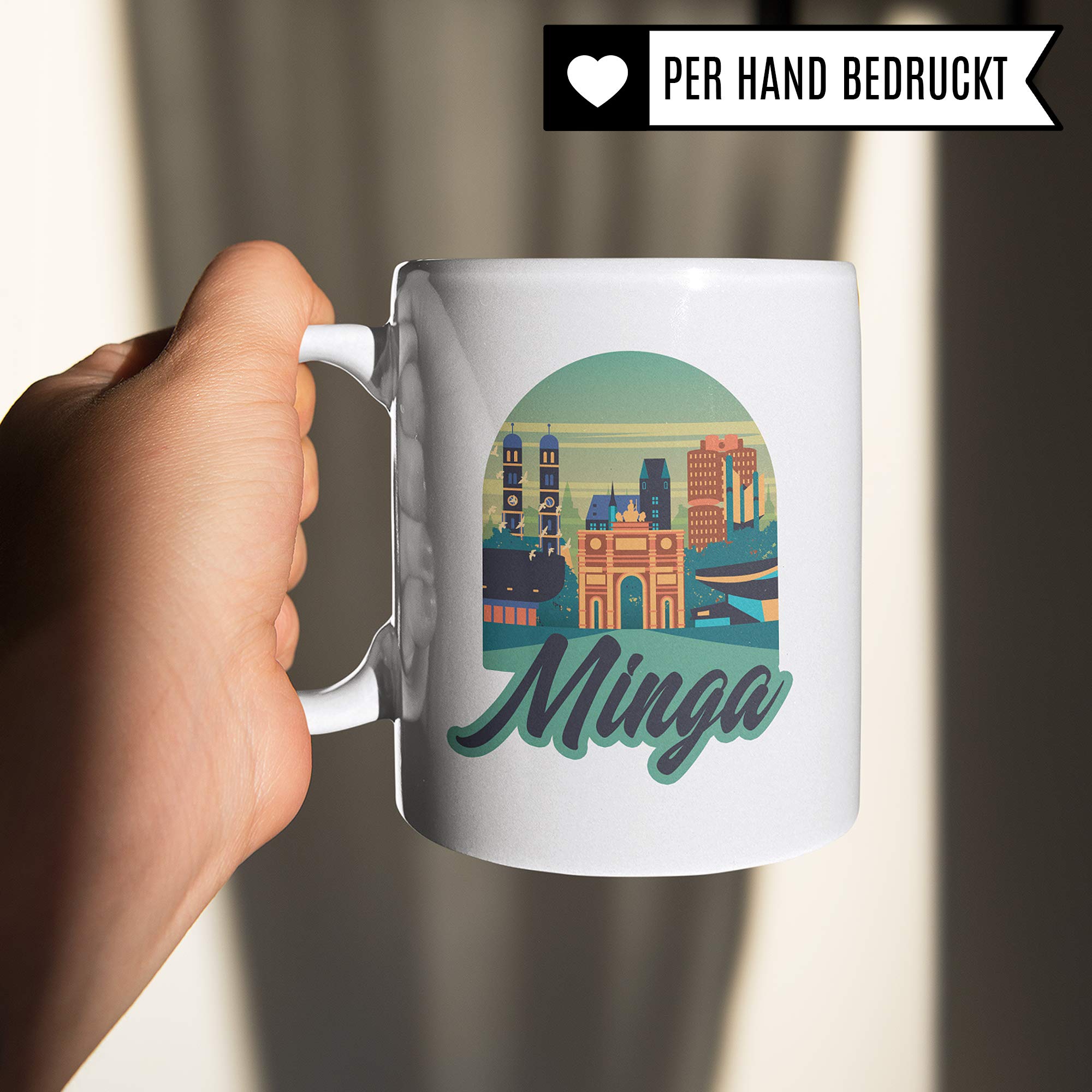 Minga Tasse Geschenk München bayerisch Kaffeebecher Dialekt Geschenkidee Stadt München Becher Münchner Spruch Kaffeetasse