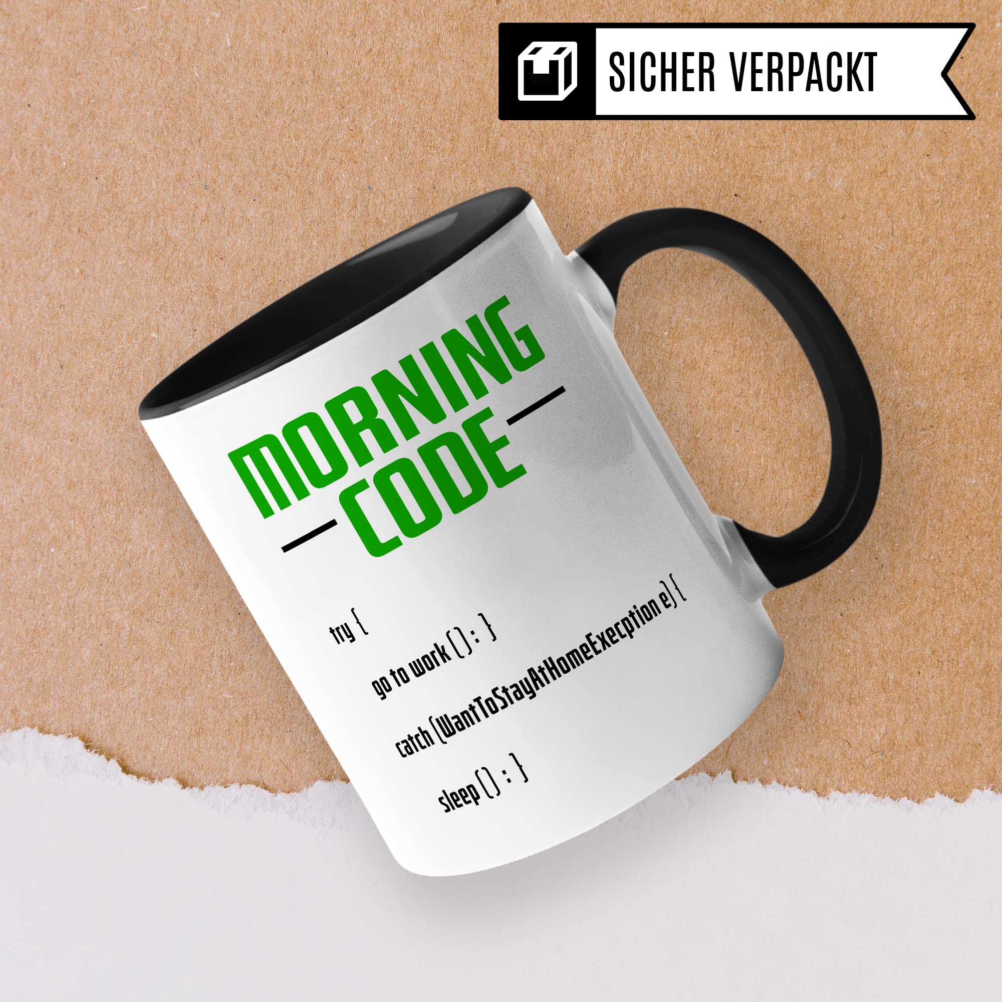 Informatiker Tasse Kaffeetasse Informatik-Student Morning Code Programmieren Kaffee-Becher lustig Geschenk Sarkasmus Geschenkidee Programmierer