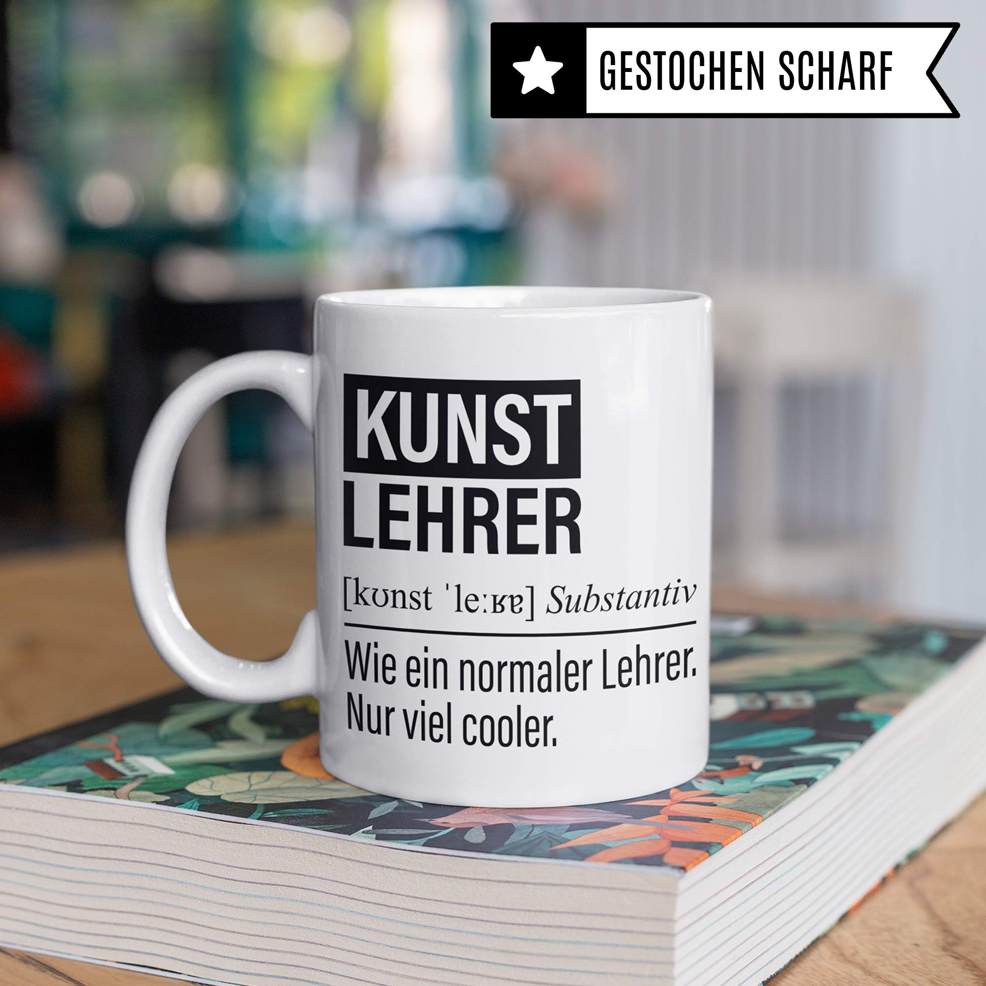 Kunstlehrer Tasse, Geschenk für Kunst Lehrer, Kaffeetasse Geschenkidee Lehrer lustig, Kaffeebecher Lehramt Schule Kunst Unterricht Witz