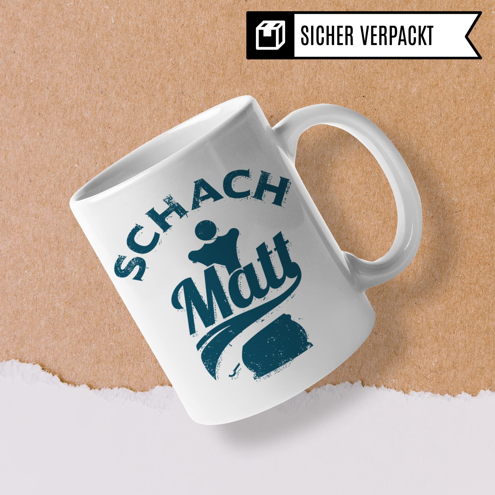 Schachmatt Tasse Geschenkidee, Schachspieler Kaffeetasse Schachspiel Kaffeebecher Humor Witz Geschenk für Schachspieler, Schachfigur Teetasse