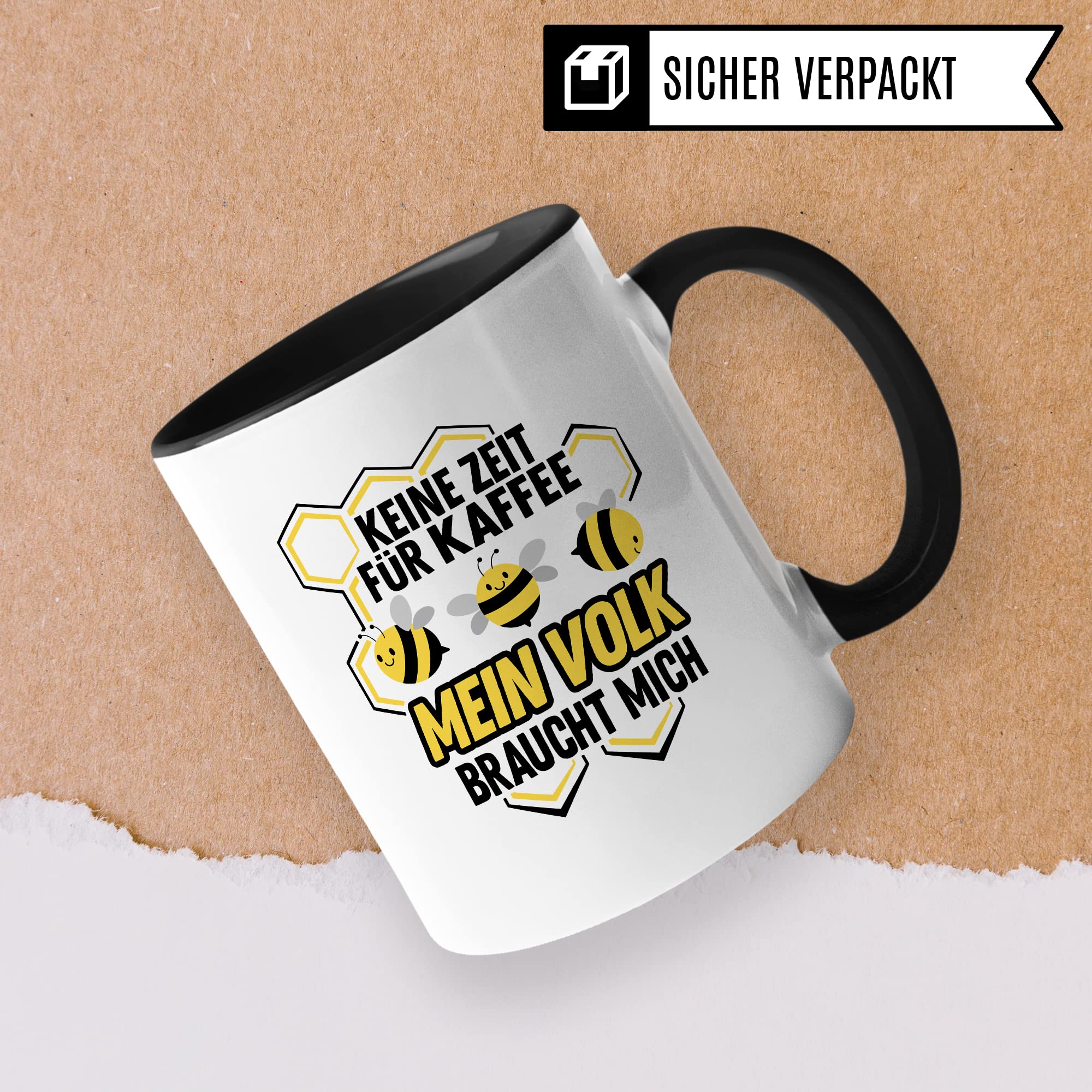 Imker Tasse Bienen Kaffeetasse Biene Kaffee-Becher Imkerei Geschenkidee Teetasse lustig Honig Bienenvolk Keine Zeit für Kaffee mein Volk braucht mich Spruch Witz Humor