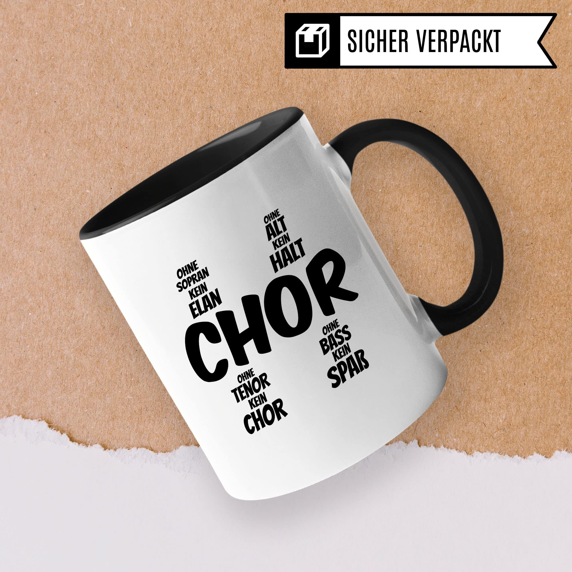 Chor Tasse Geschenkidee Sopran Alt Tenor Bass Kaffeetasse Geschenk für Sänger Sängerin Kaffeebecher Chorprobe Becher