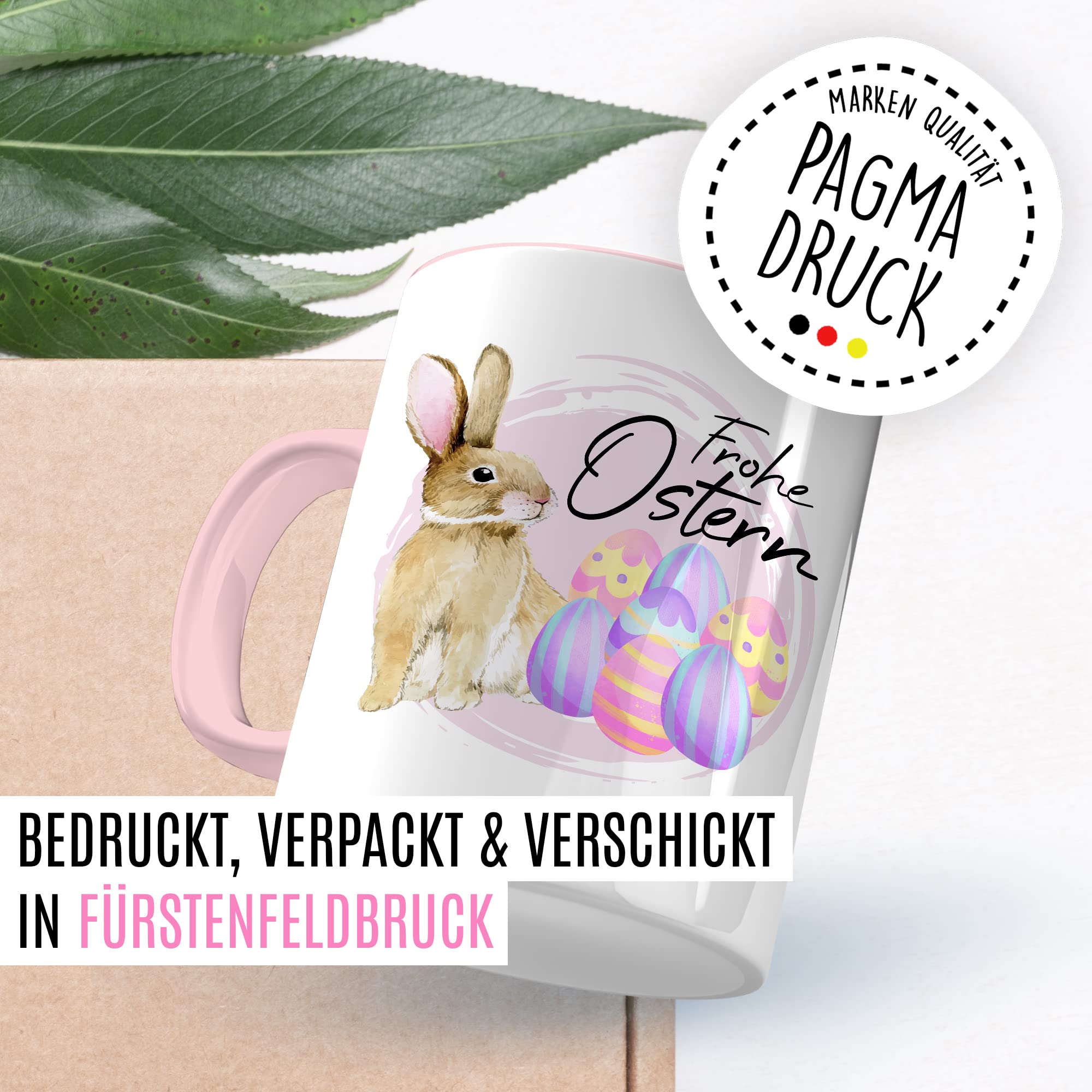 Ostern Tasse Geschenk, Frohe Ostern Geschenkidee Kaffeetasse mit Spruch Ostergeschenk Ostersonntag Kaffee-Becher Teetasse Grüße Mitbringsel