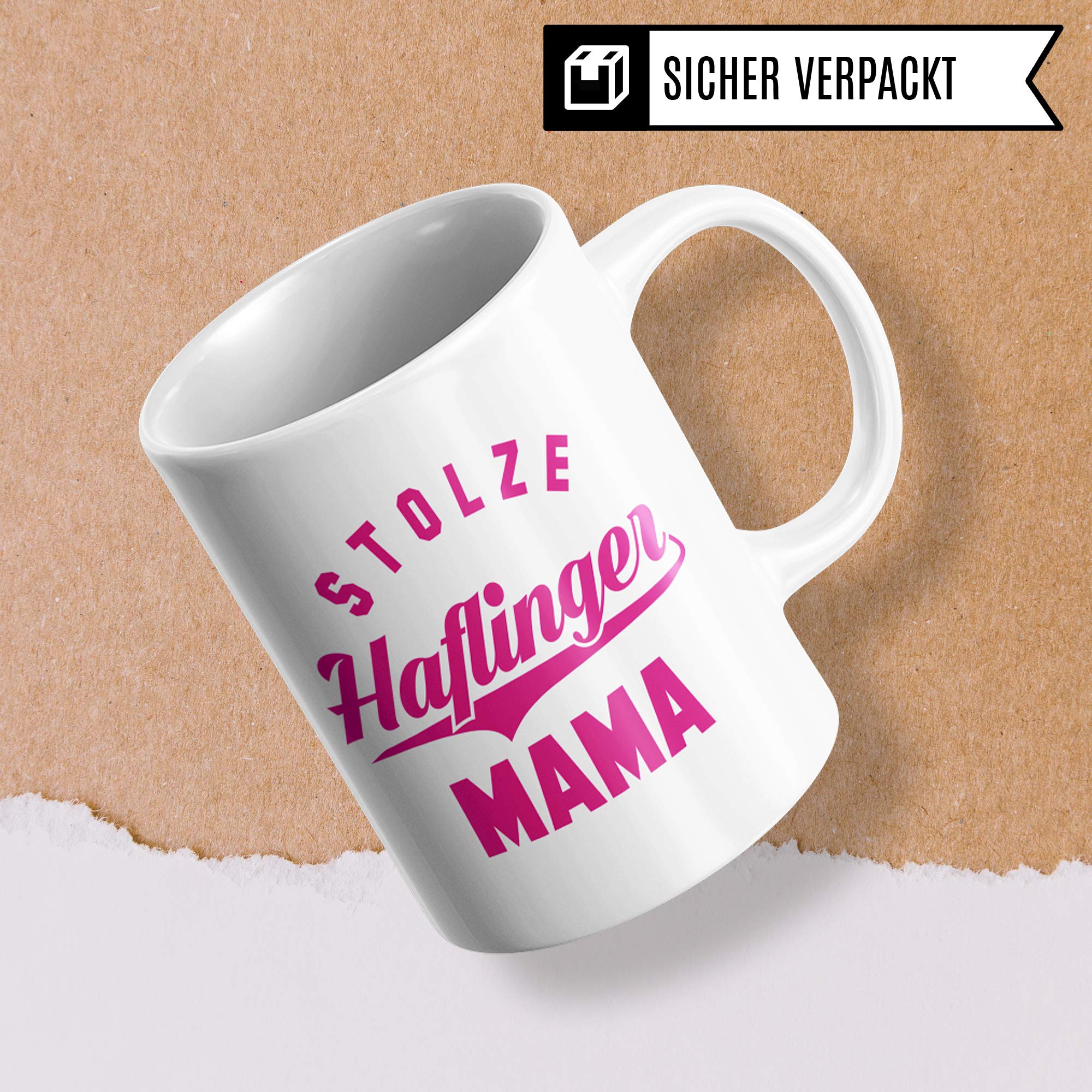 Pagma Druck Haflinger Tasse Geschenk, Reiterin Spruch Becher Pferd Geschenkidee Mädchen, Kaffeetasse Haflingerpferd Rasse Reiten (Weiß/Weiß)