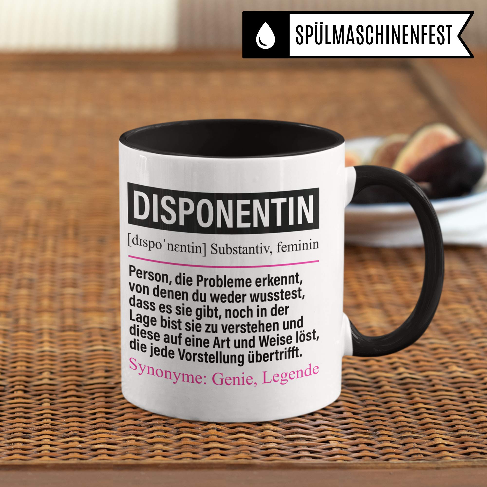 Pagma Druck Tasse Disponentin lustig, Beruf Disponentin Geschenk, Spruch Disposition Kaffeebecher Geschenkidee, Kaffeetasse Frauen Teetasse Becher