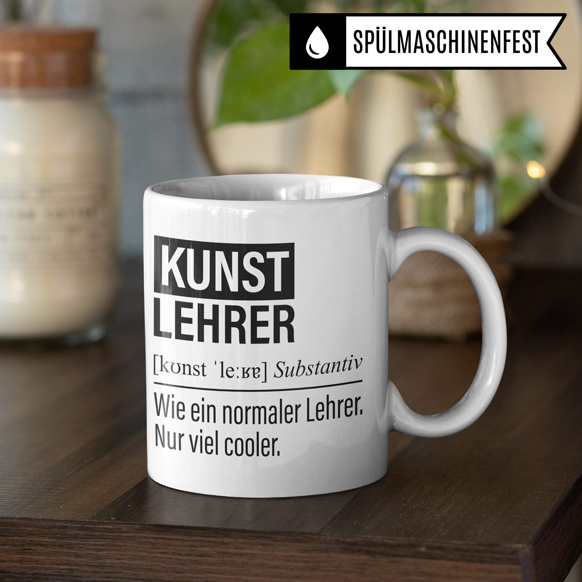 Kunstlehrer Tasse, Geschenk für Kunst Lehrer, Kaffeetasse Geschenkidee Lehrer lustig, Kaffeebecher Lehramt Schule Kunst Unterricht Witz