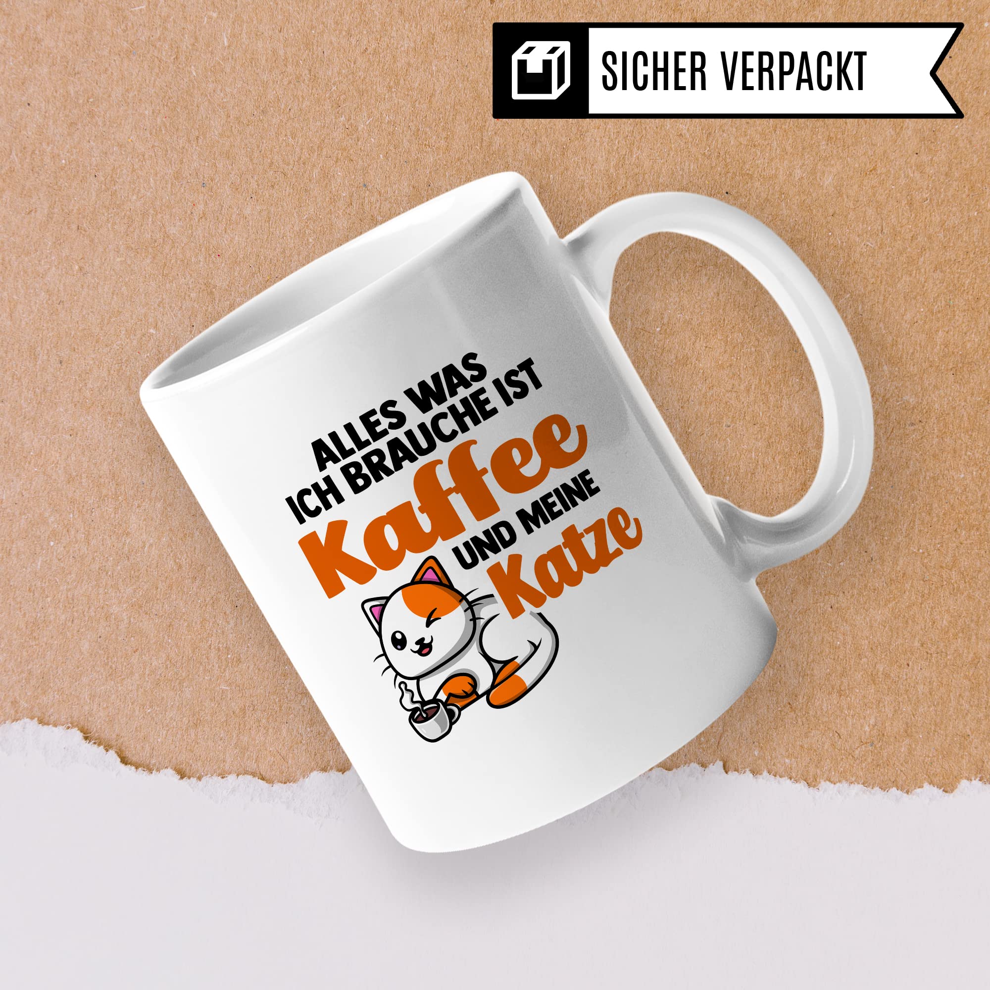 Lustige Tasse Katzen Kaffeetasse Humor Kaffee-Becher mit Spruch Katze Witz Katzenmama Geschenk Geschenkidee für Katzenliebhaber Kaffee und Katzen Kaffeeliebhaber Tasse fürs Büro