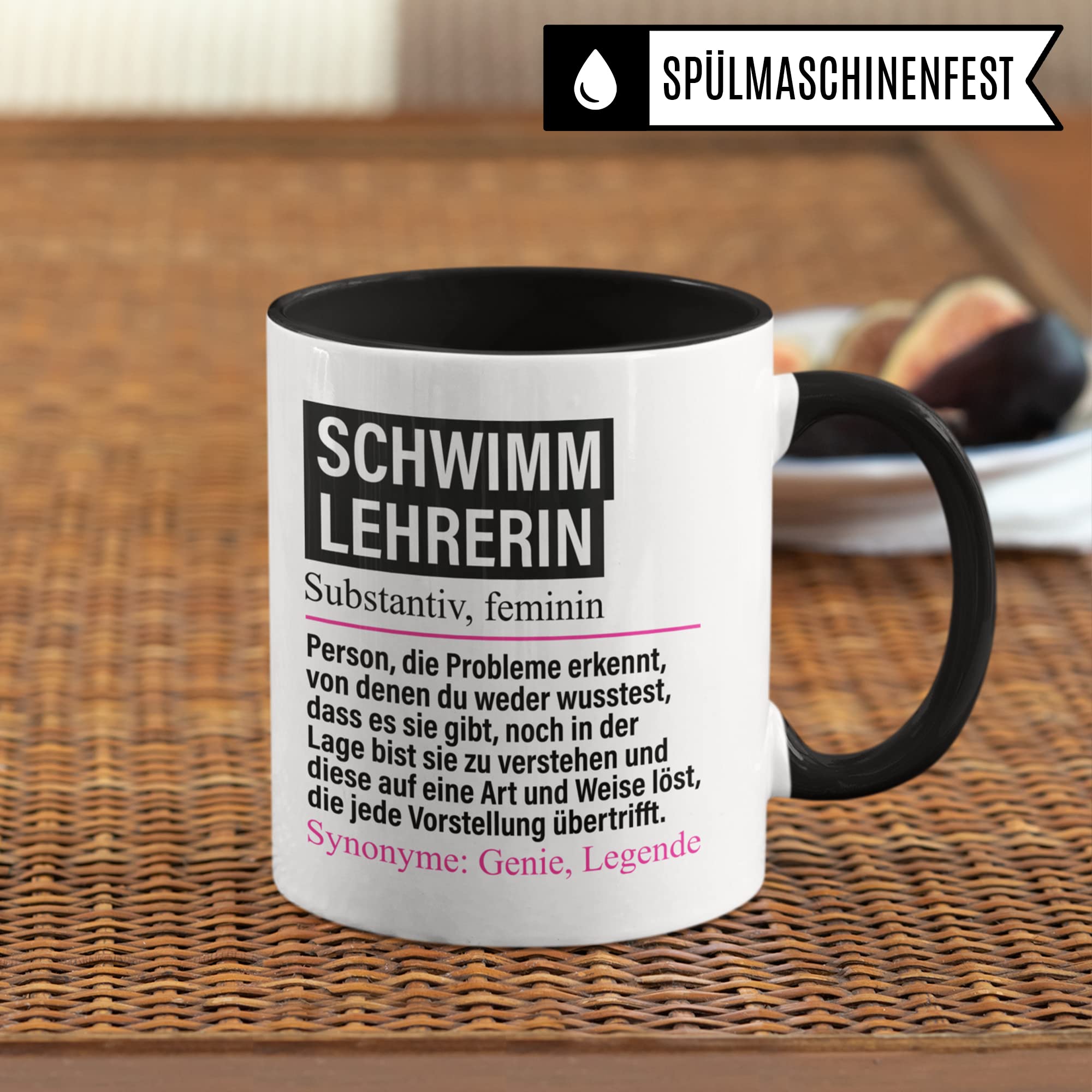 Tasse Schwimmlehrerin lustig, Schwimmlehrerin Geschenk Beruf, Spruch Kaffeebecher Schwimm-Lehrerin Geschenkidee, Beruf Kaffee-Tasse Teetasse Becher