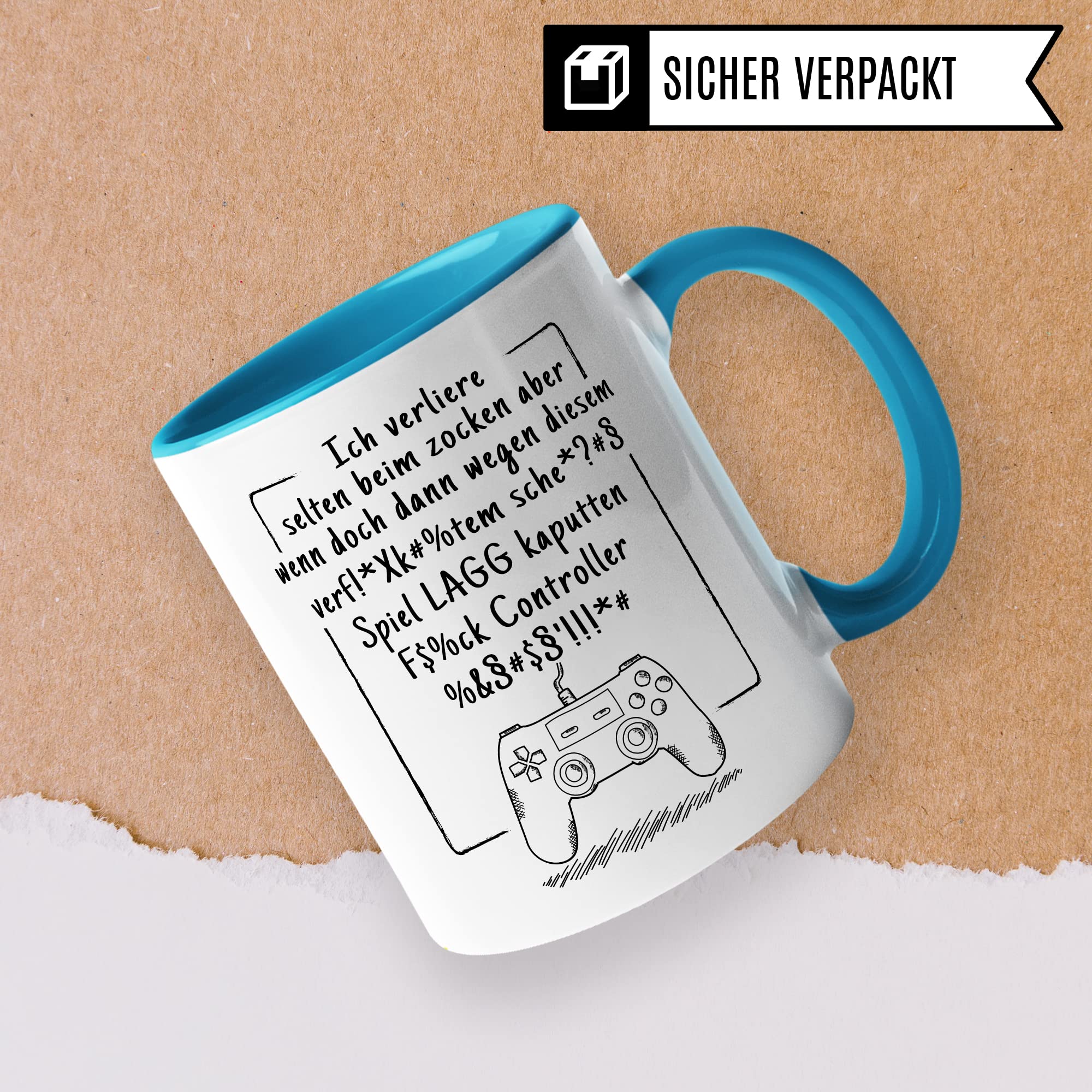 Tasse Gamer Witz lustiger Gaming Kaffee-Becher Zocker Kaffeetasse Controller Spruch Teetasse Nerd Geschenkidee Computer-Spiele Geschenk