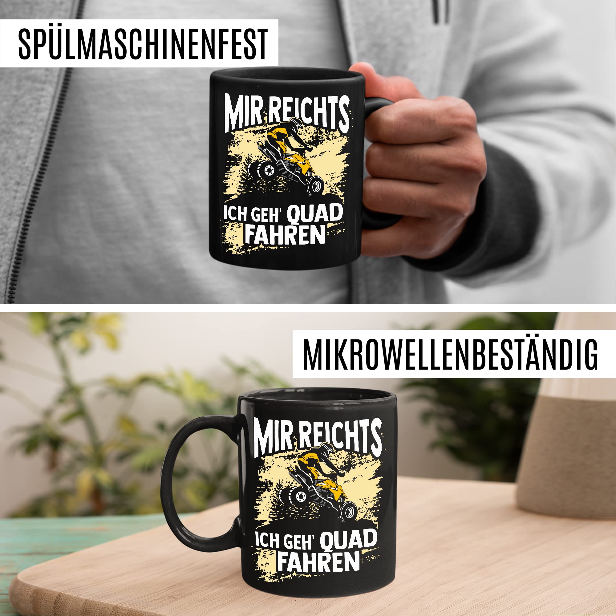 Quad Tasse lustige Kaffeetasse Quadfahrer Geschenkidee Geschenk ATV Fan Kaffee-Becher Mir reichts - Ich geh Quad fahren Offroad Humor Teetasse Quadliebhaber Atv Fahrer