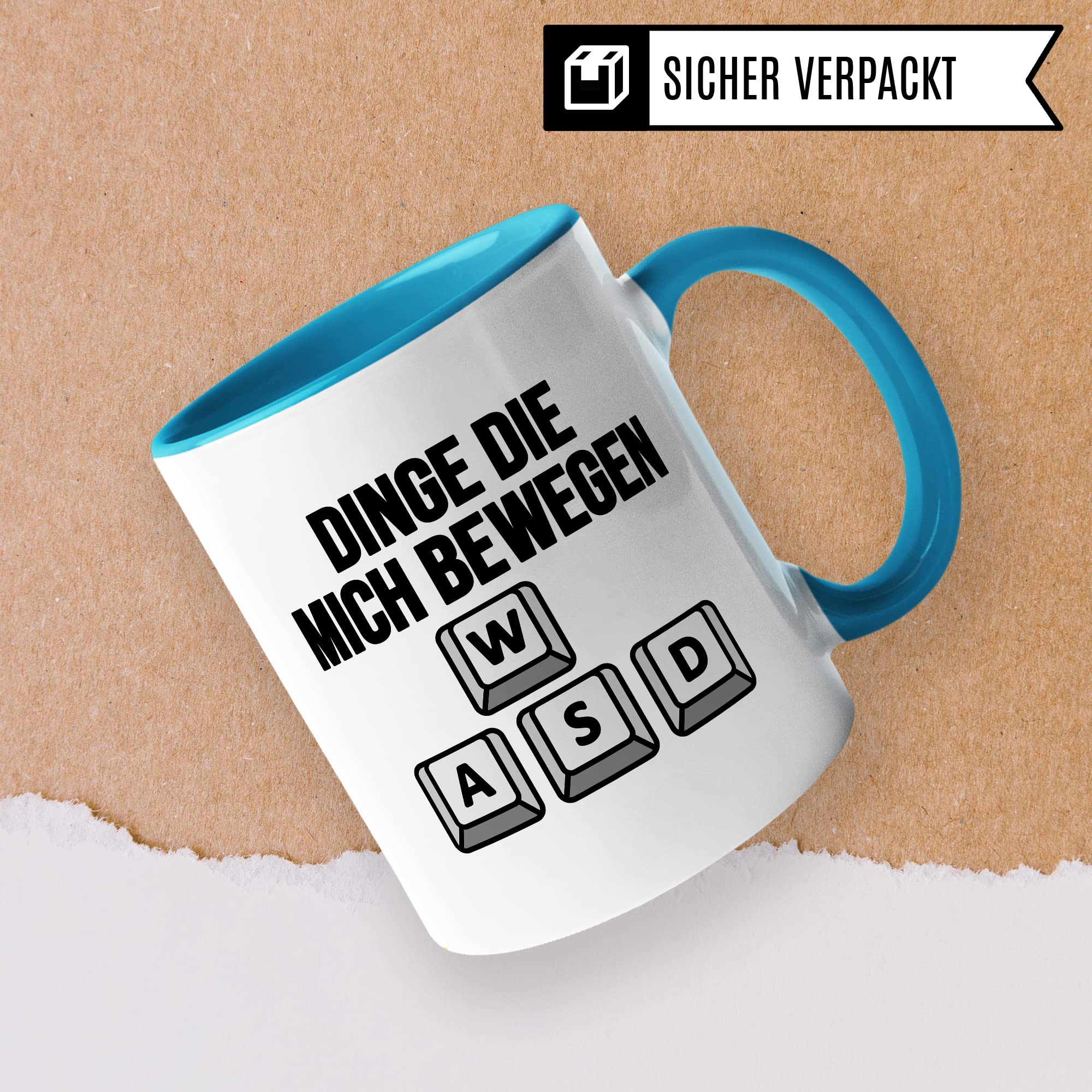 Gaming Tasse, Dinge die mich bewegen Kaffeetasse für Gamer Zocker Computerspieler Kaffee-Becher Geschenk Geschenkidee Nerd Teetasse mit Spruch lustig Gaming-Fans Computer-Spiele zocken