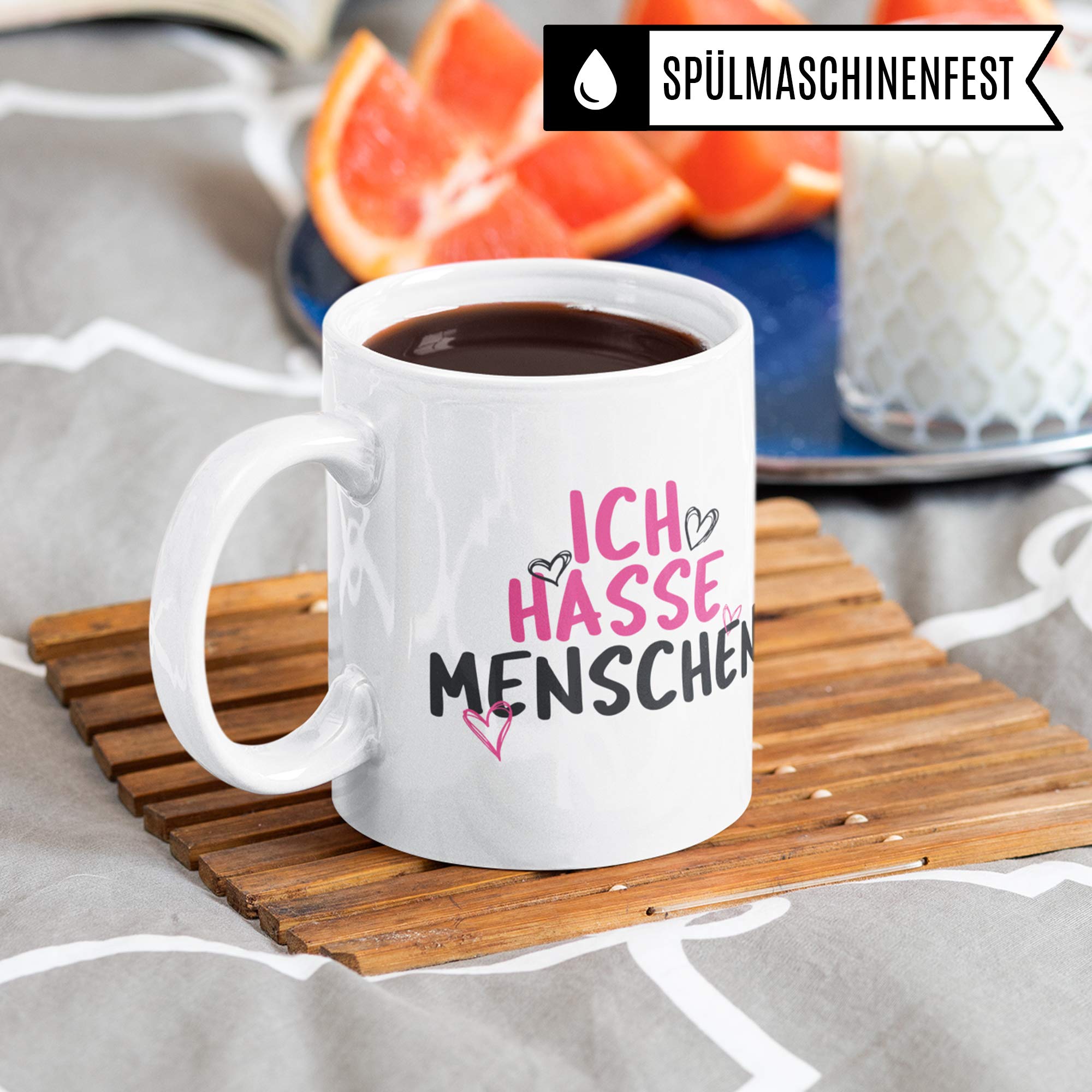 Pagma Druck Ich Hasse Menschen Tassen Geschenk, Tasse lustig Geschenkidee, Kaffeetasse Introvertiert Geschenkidee Ironie Sarkasmus Becher