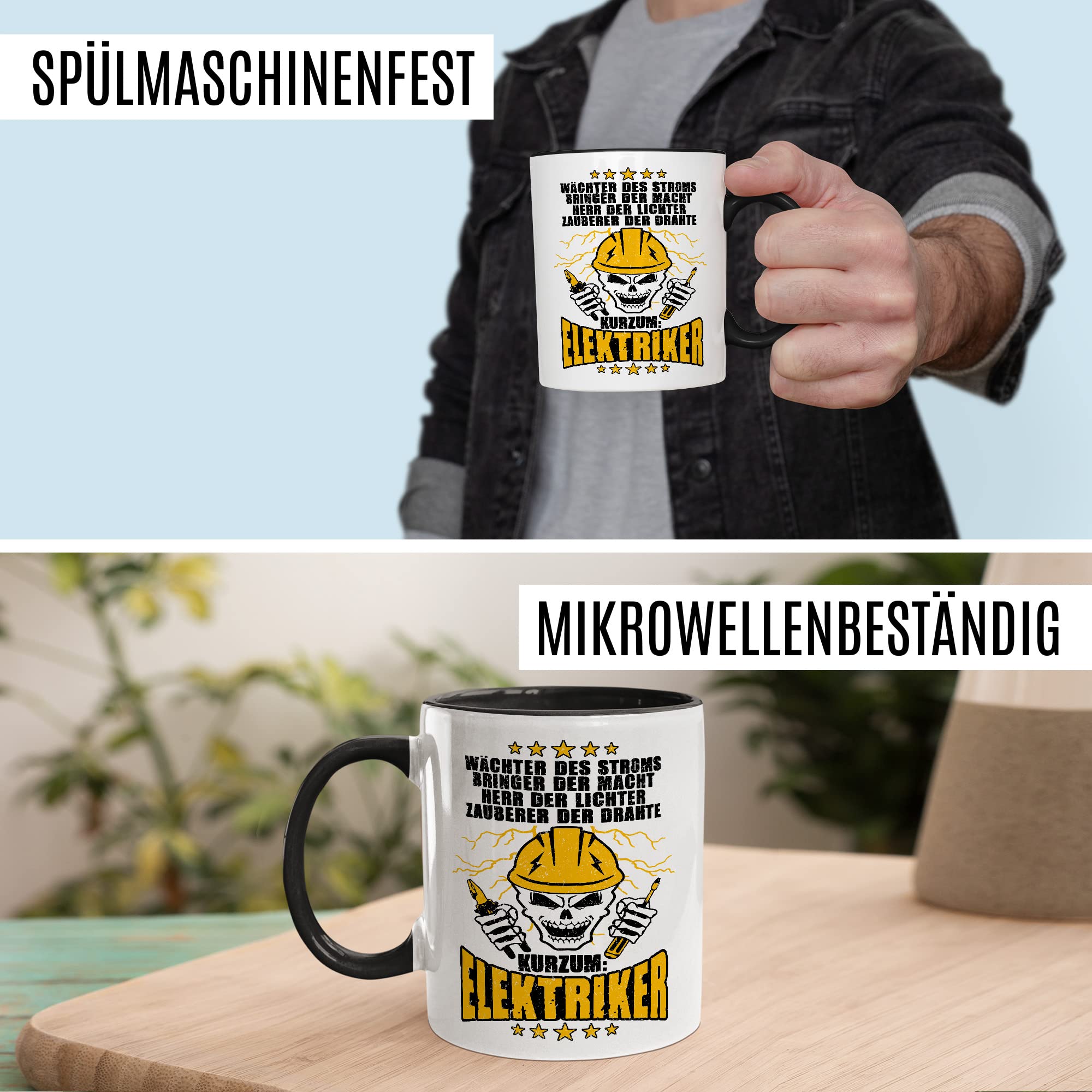 Elektriker Tasse Elektronik Geschenkidee Installateur Kaffeetasse Geschenk für Elektrotechniker Kaffeebecher Drahtzieher Becher