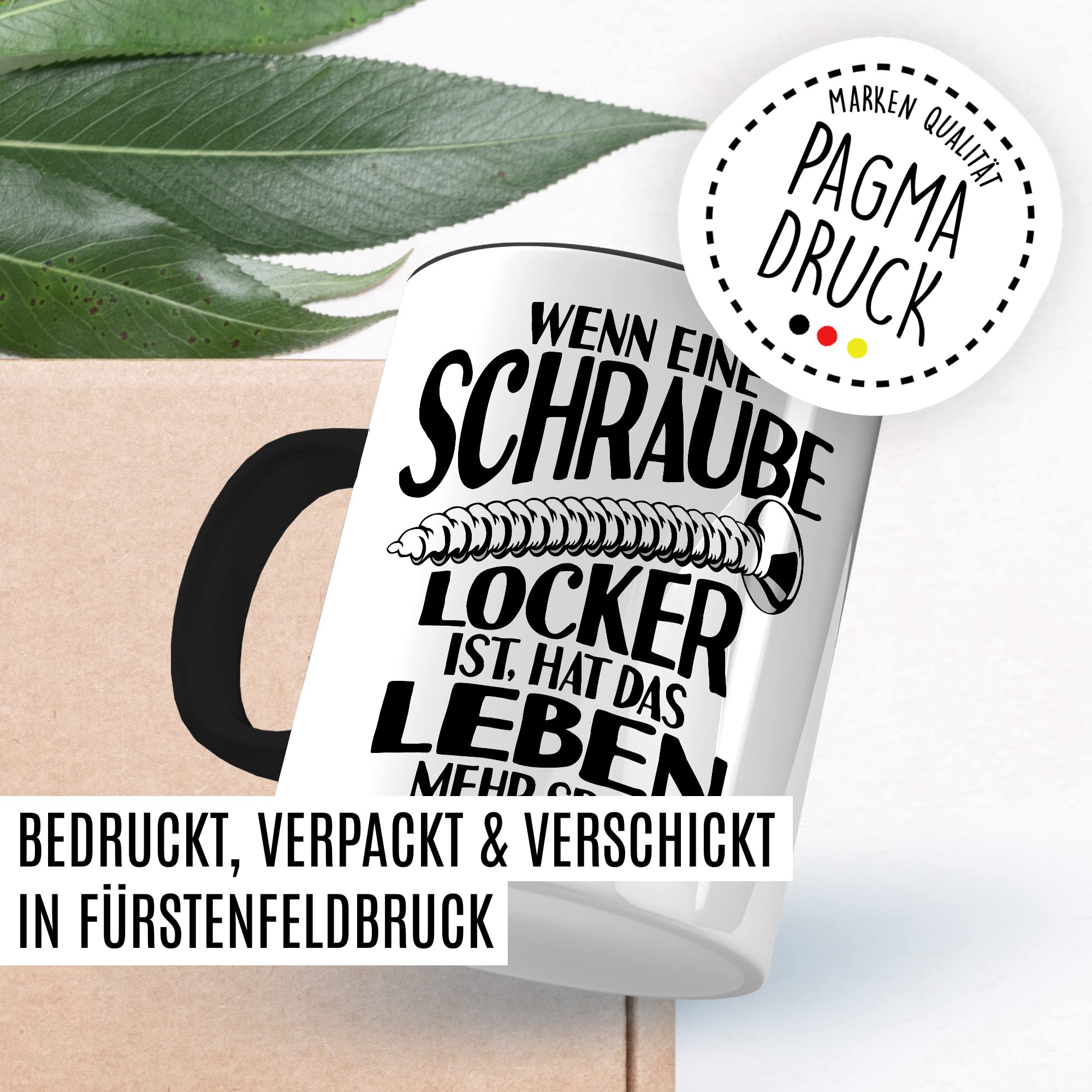 Handwerker Tasse Schrauben Kaffeetasse Mechatroniker Kaffee-Becher Schraube locker Männer Teetasse Geschenk Werkstadt Geschenkidee