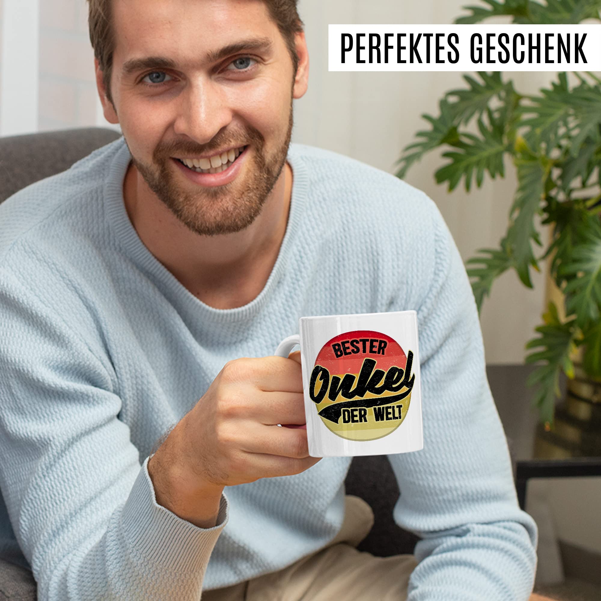 Onkel Tasse Geschenk lustig Bruder Kaffeetasse Nichte Kaffee-Becher Neffe Geschenkidee Familie Humor Geschwister Patenonkel Pate Patenkind Bester Onkel der Welt Spruch