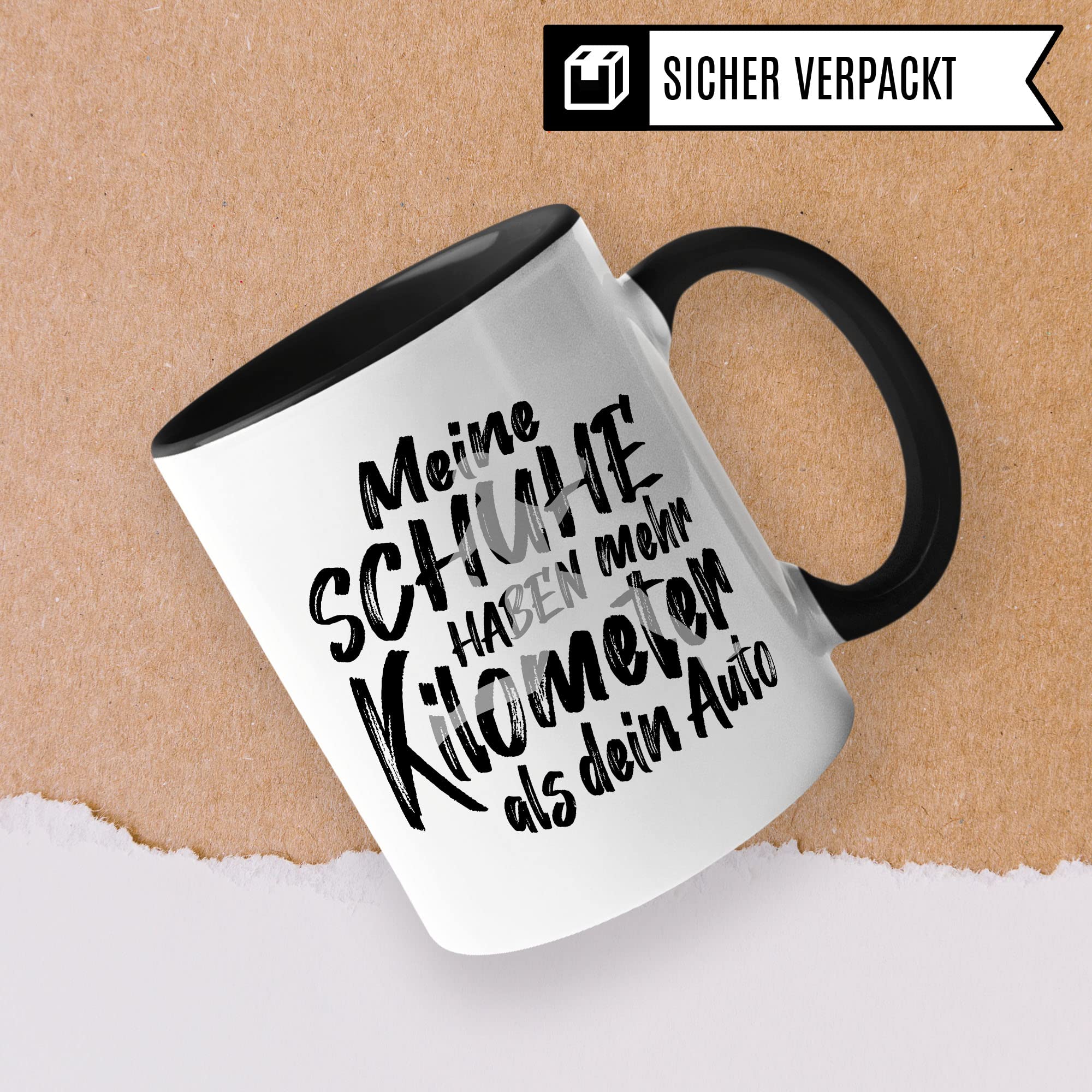 Jogger Tasse Geschenkidee Läufer Kaffeetasse Humor Witz Geschenk für Joggerin Kaffeebecher Läuferin Becher