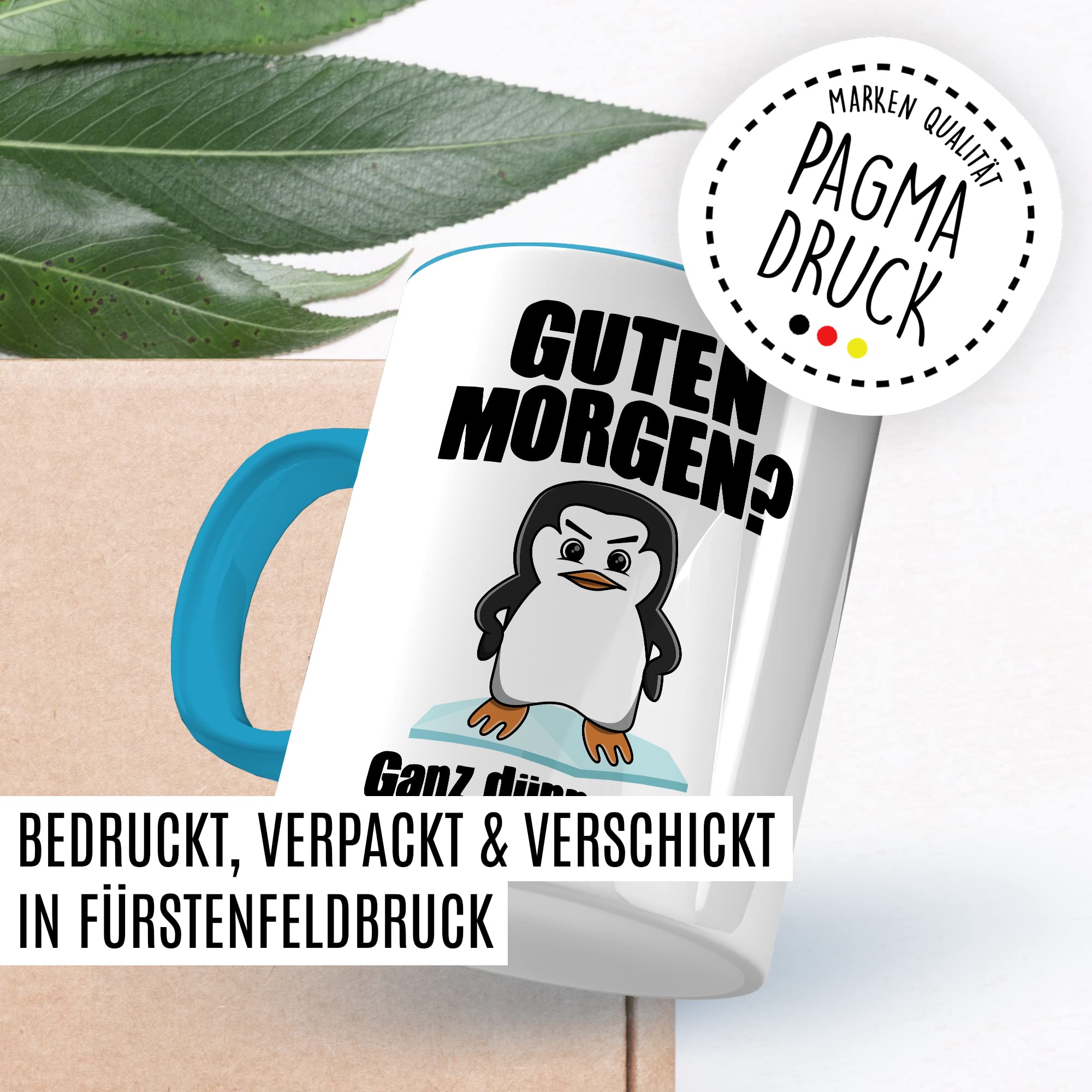 Tasse Morgenmuffel Geschenk, Guten Morgen? Ganz dünnes Eis Geschenkidee Kaffeetasse mit Spruch lustig Kaffee-Becher Bürogeschenk Pinguin-Motiv lustige Tasse Kollegen