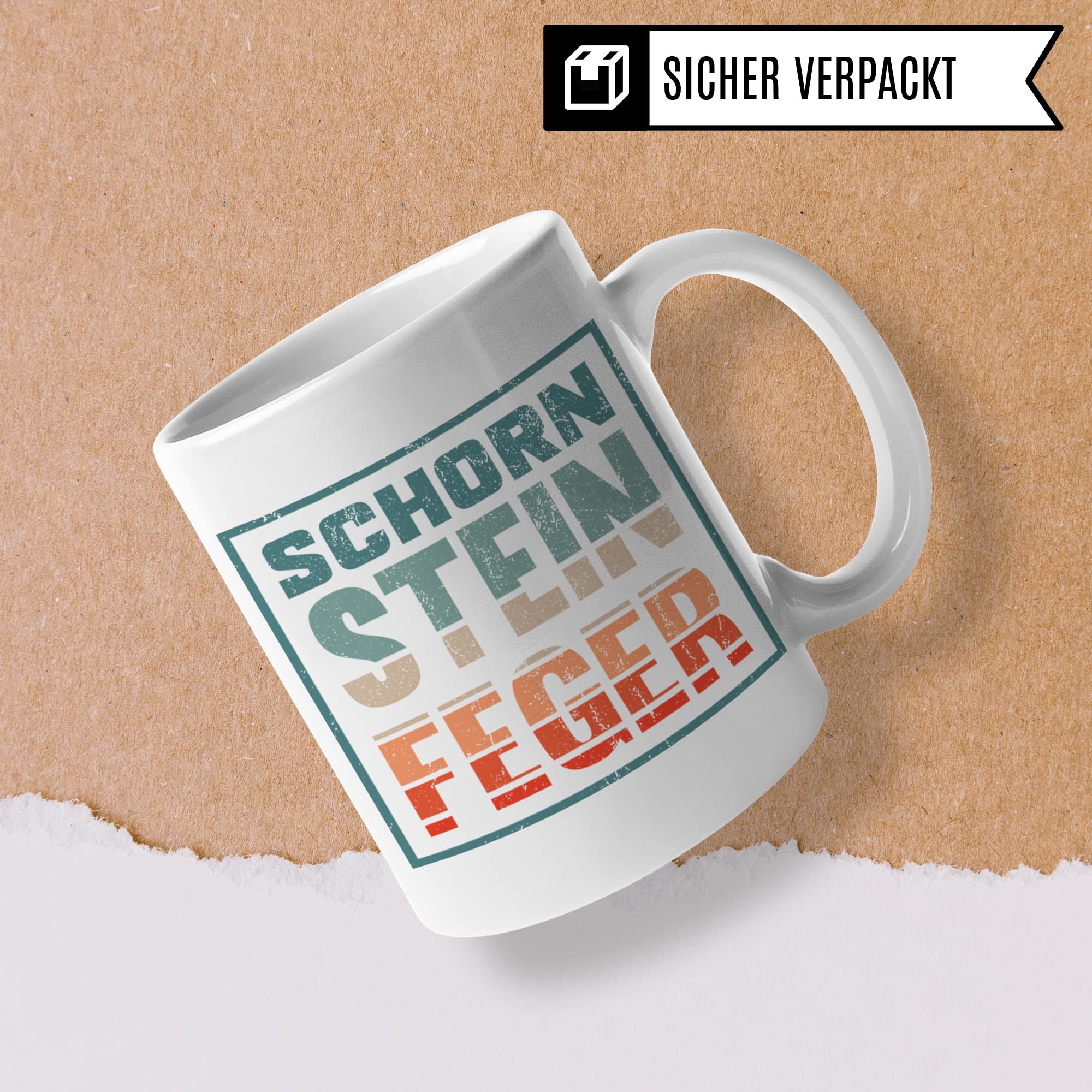 Schornsteinfeger Tasse, Kaminkehrer Geschenk Kaffeebecher mit Spruch Kaminfeger lustig, Kaffeetasse Humor Witz Geschenkidee für Schornsteinfeger Meister Teetasse