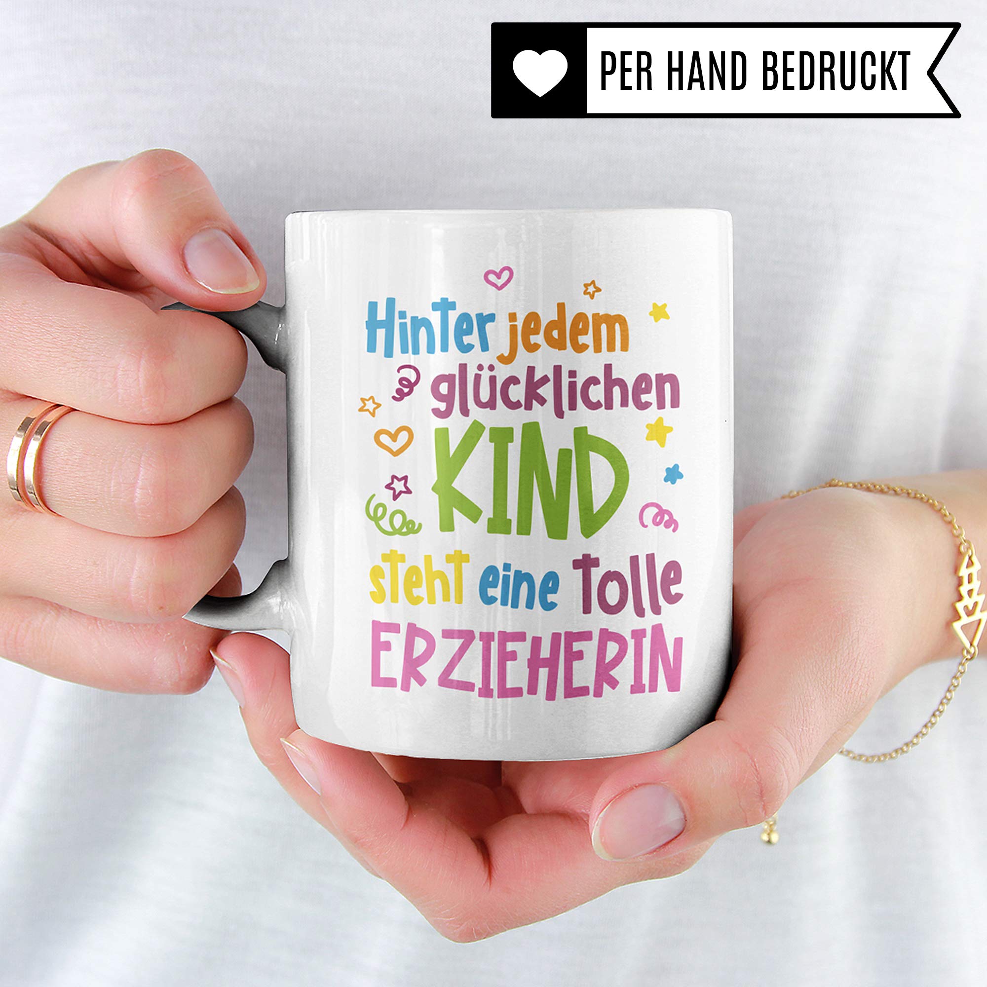 Pagma Druck Erzieherin Tasse, Abschiedsgeschenk Kindergarten, Becher Erzieherin Geschenk, Kaffeetasse Kindergarten Abschied Geschenkidee Kita, Dankeschön für Kindergärtnerin Tagesmutter