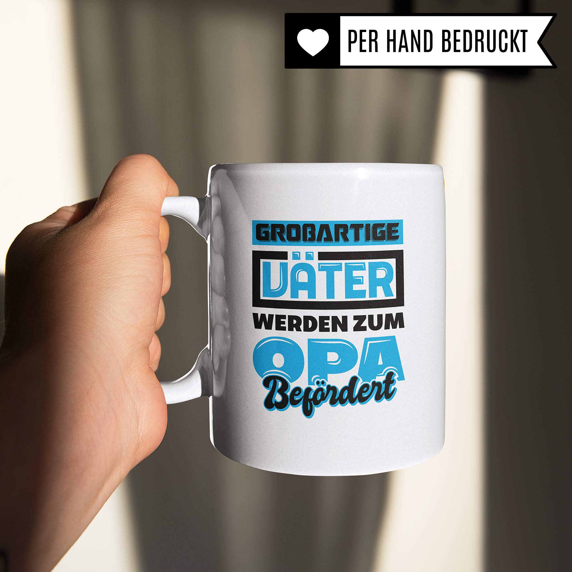 Pagma Druck Großartige Väter Werden zum Opa befördert Tasse, Geschenk für Großväter zum Enkel Geburtstag, Opi Spruch Becher Geschenkidee, Kaffeetasse für Opas